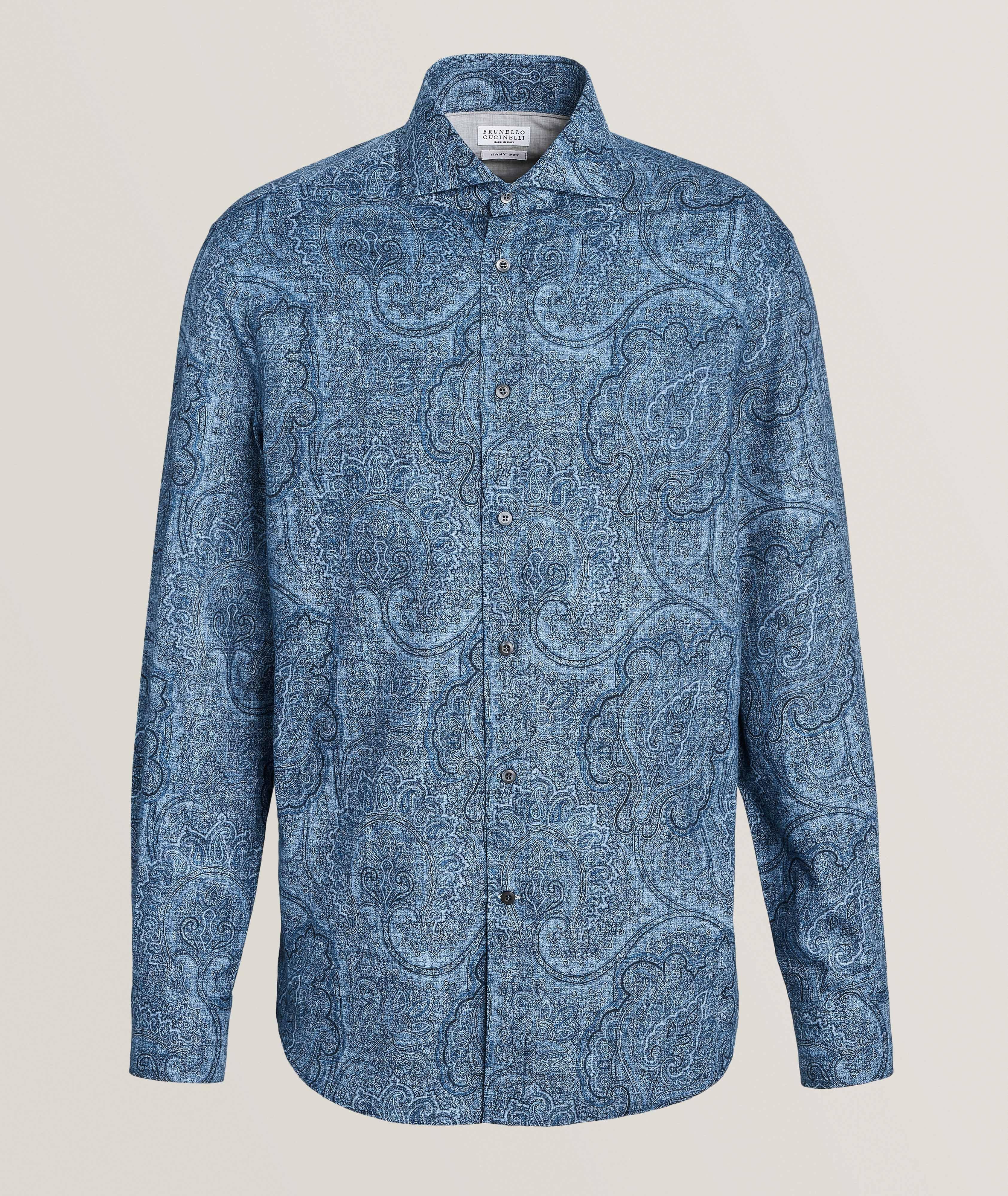 Easy Fit Paisley Cotton Sport Shirt