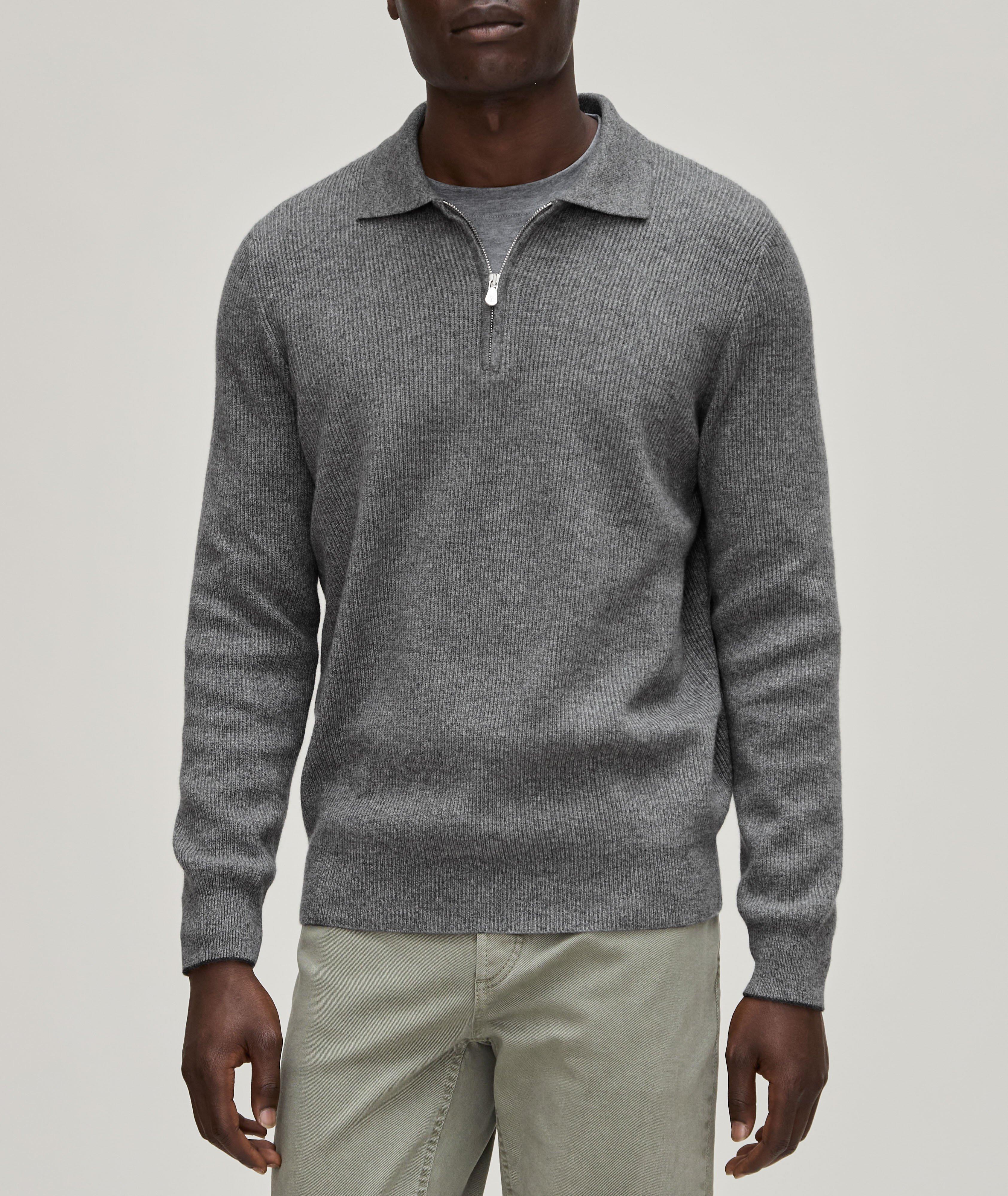 Quarter-Zip Cashmere Knitted Polo image 1