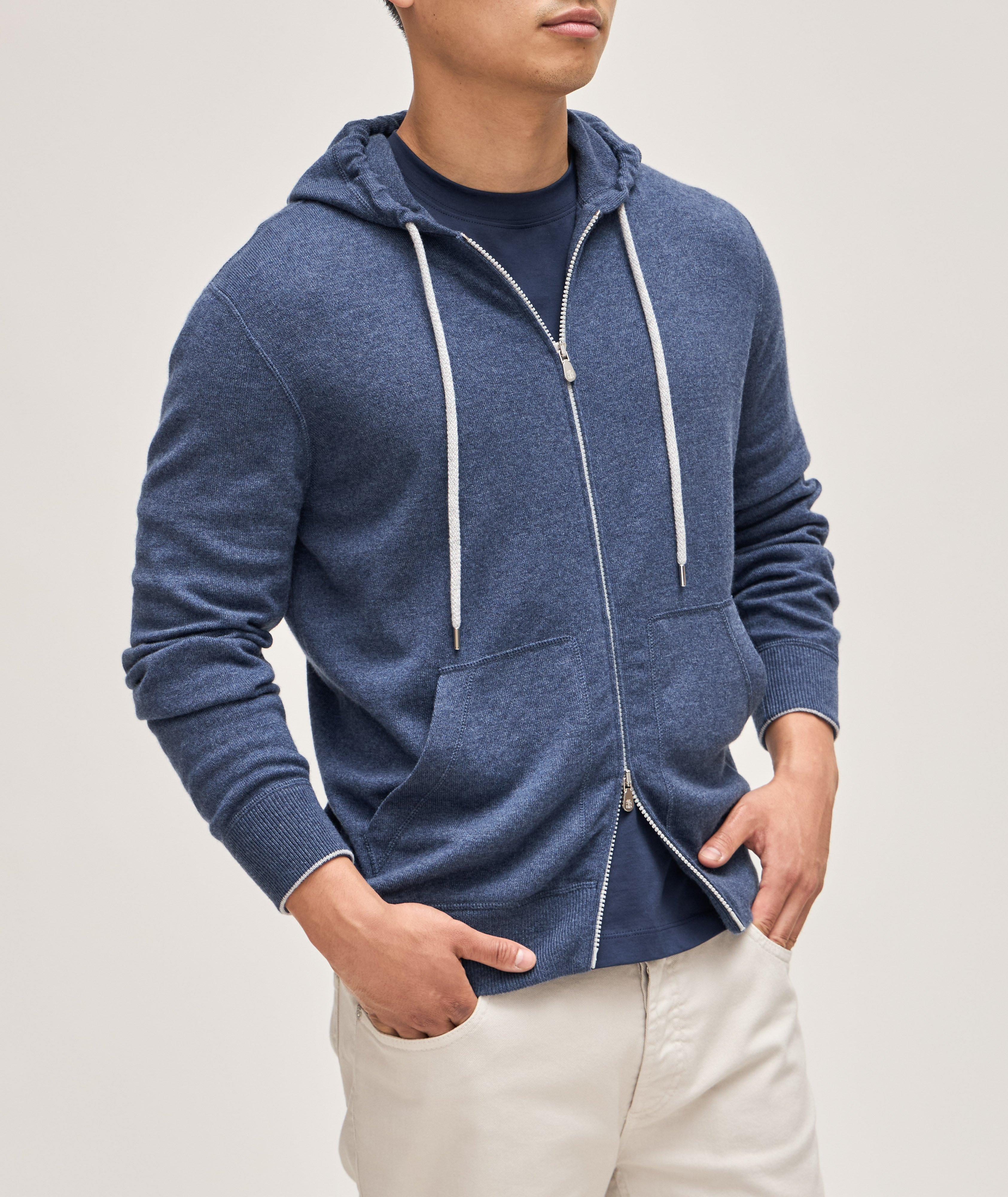 Full-Zip Cashmere Hooded Sweater image 1