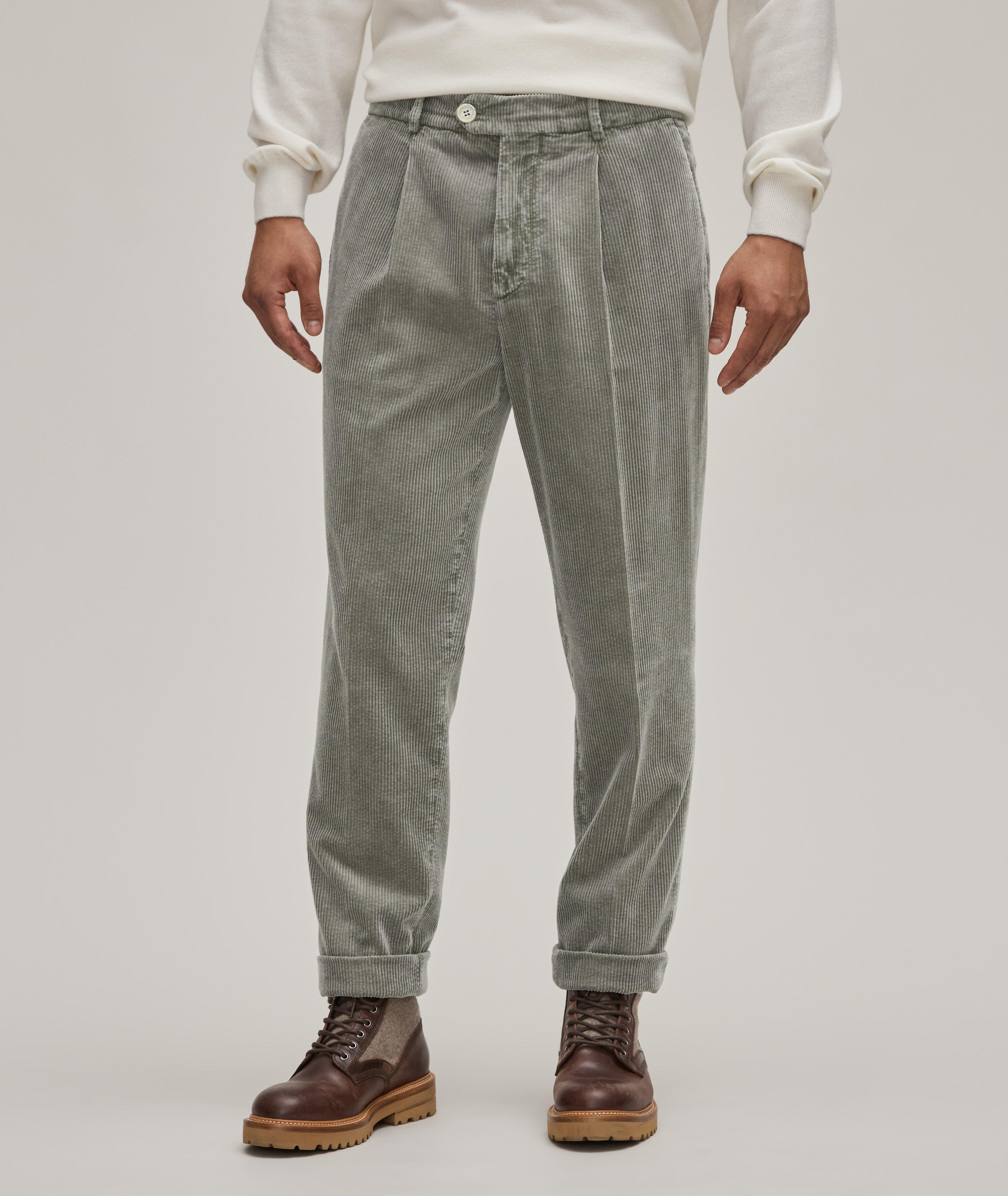 Leisure-Fit Pleated Corduroy Pants image 1