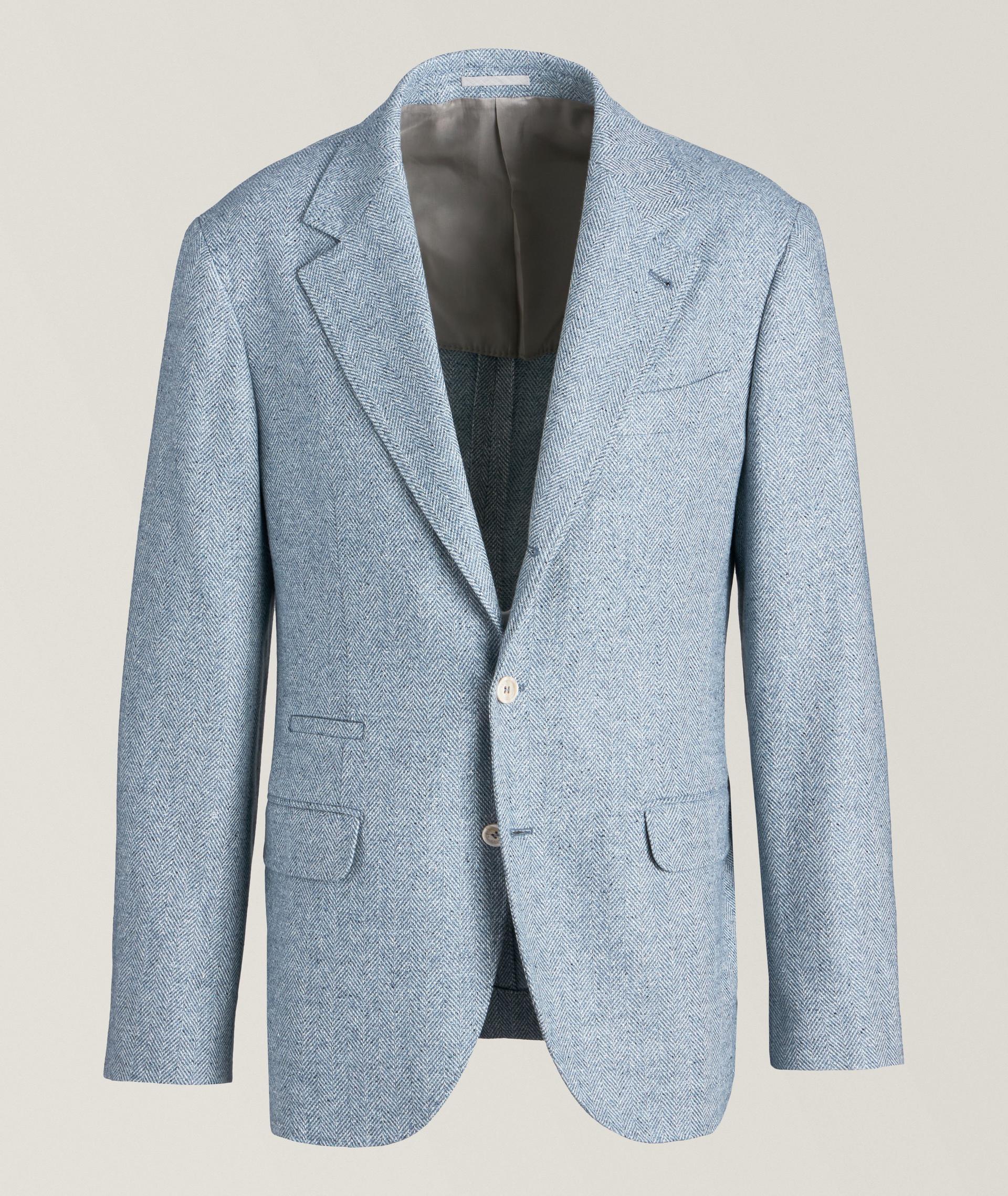 Mélange Herringbone Stretch-Wool Blend Sport Jacket  image 0