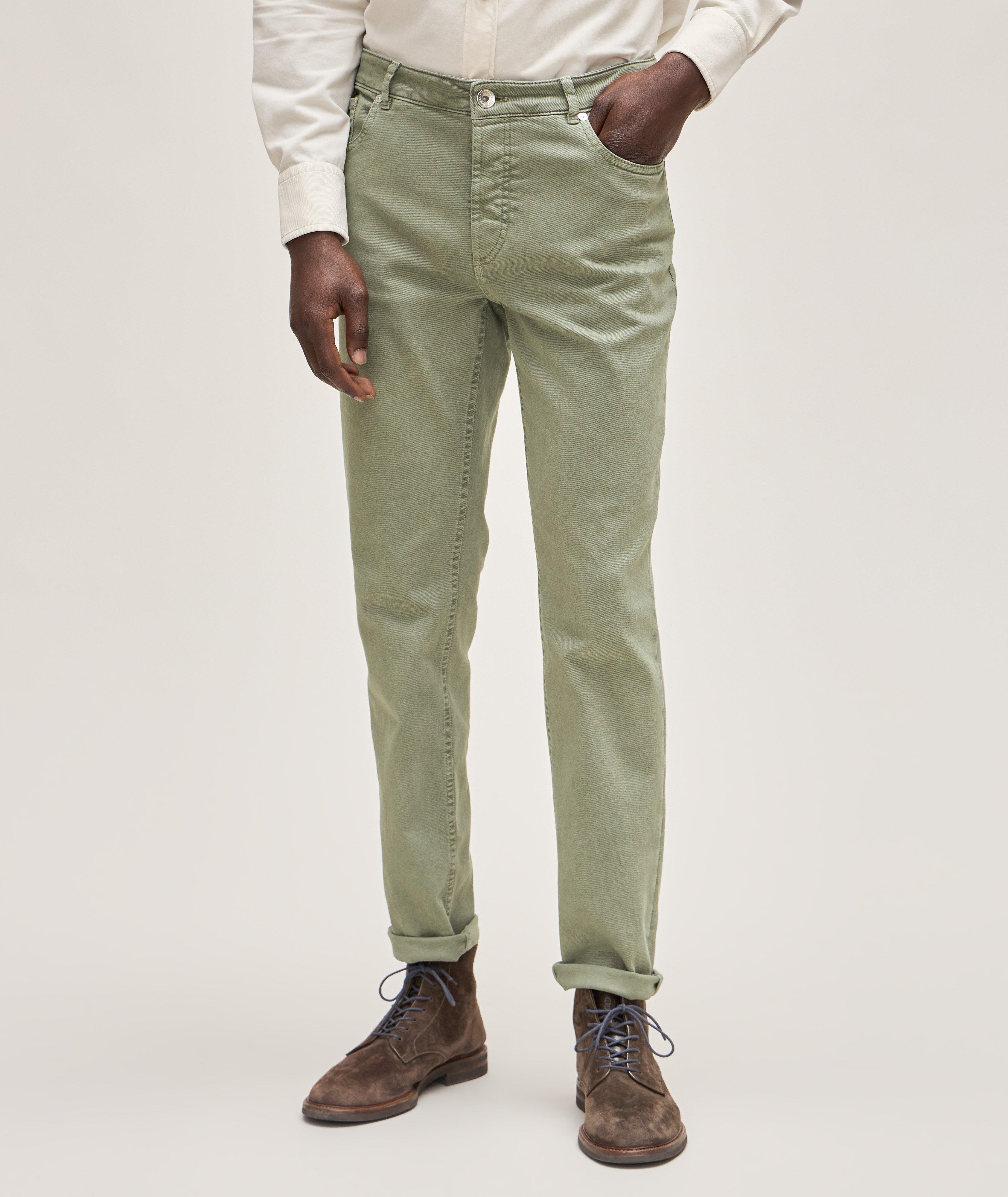 Traditional-Fit Stretch Denim Five-Pocket Pants image 1