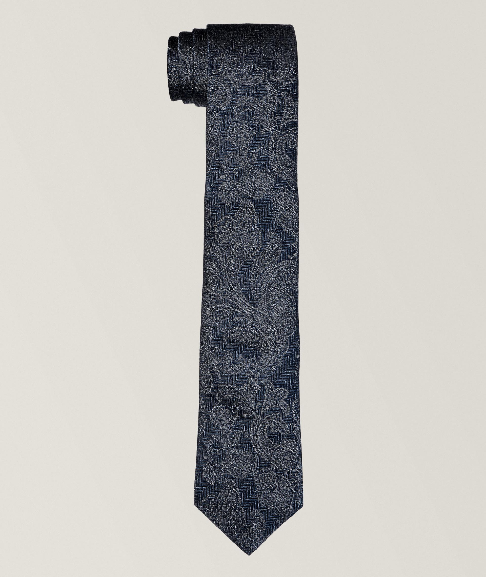 Paisley Herringbone Silk-Blend Tie  image 0