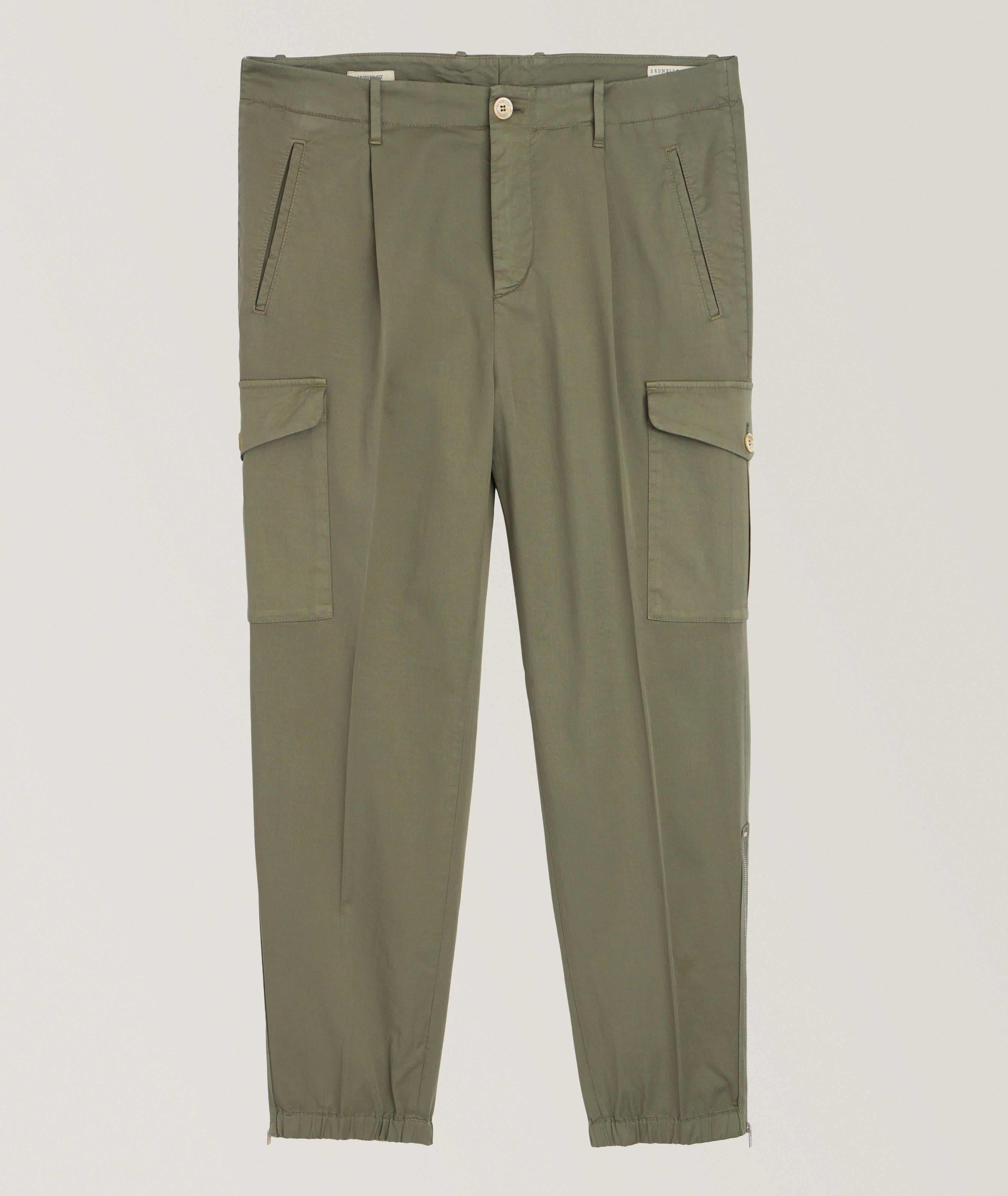 Stretch-Cotton Cargo Pants