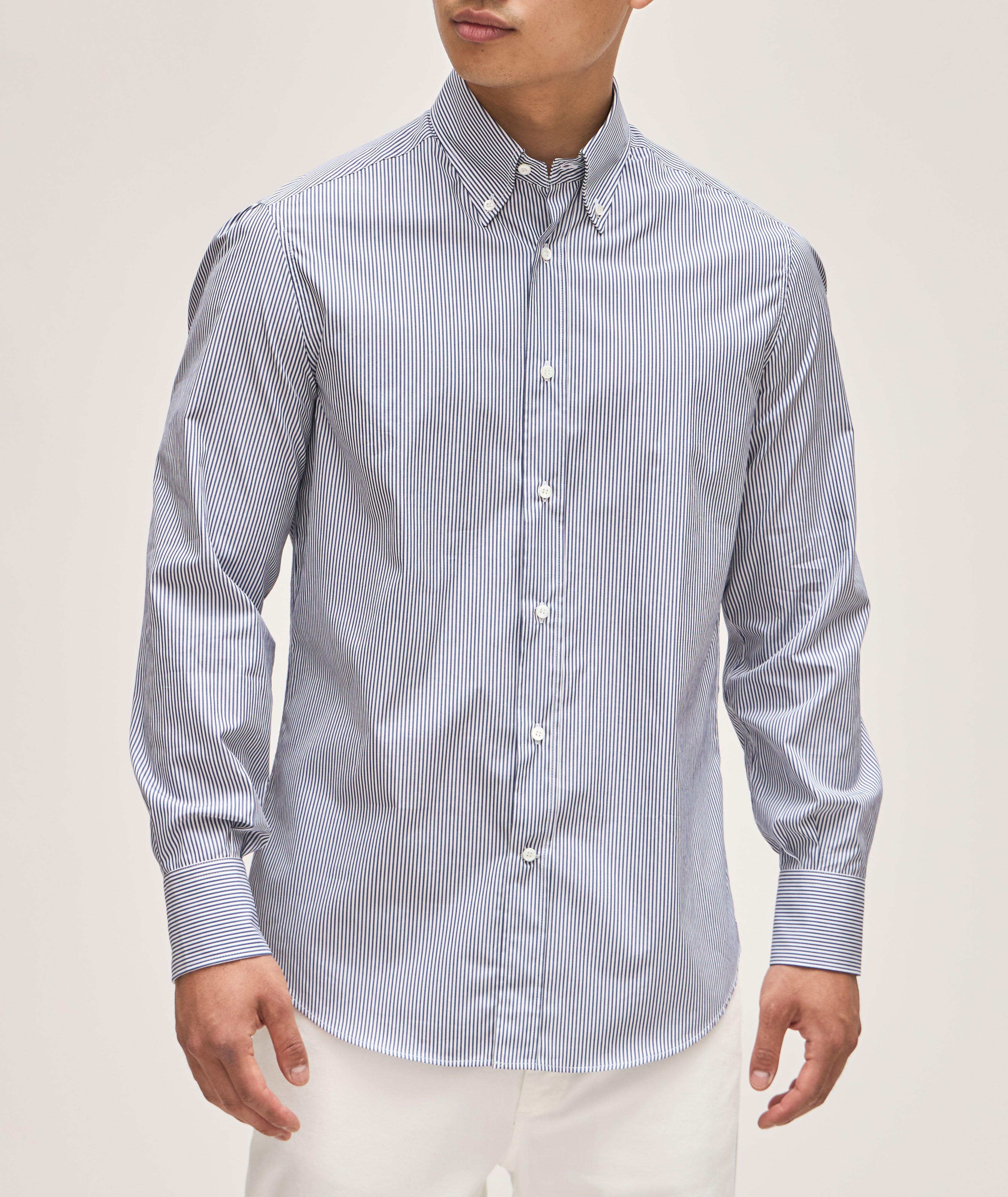 Chemise décontractée en toile oxford à rayures image 1