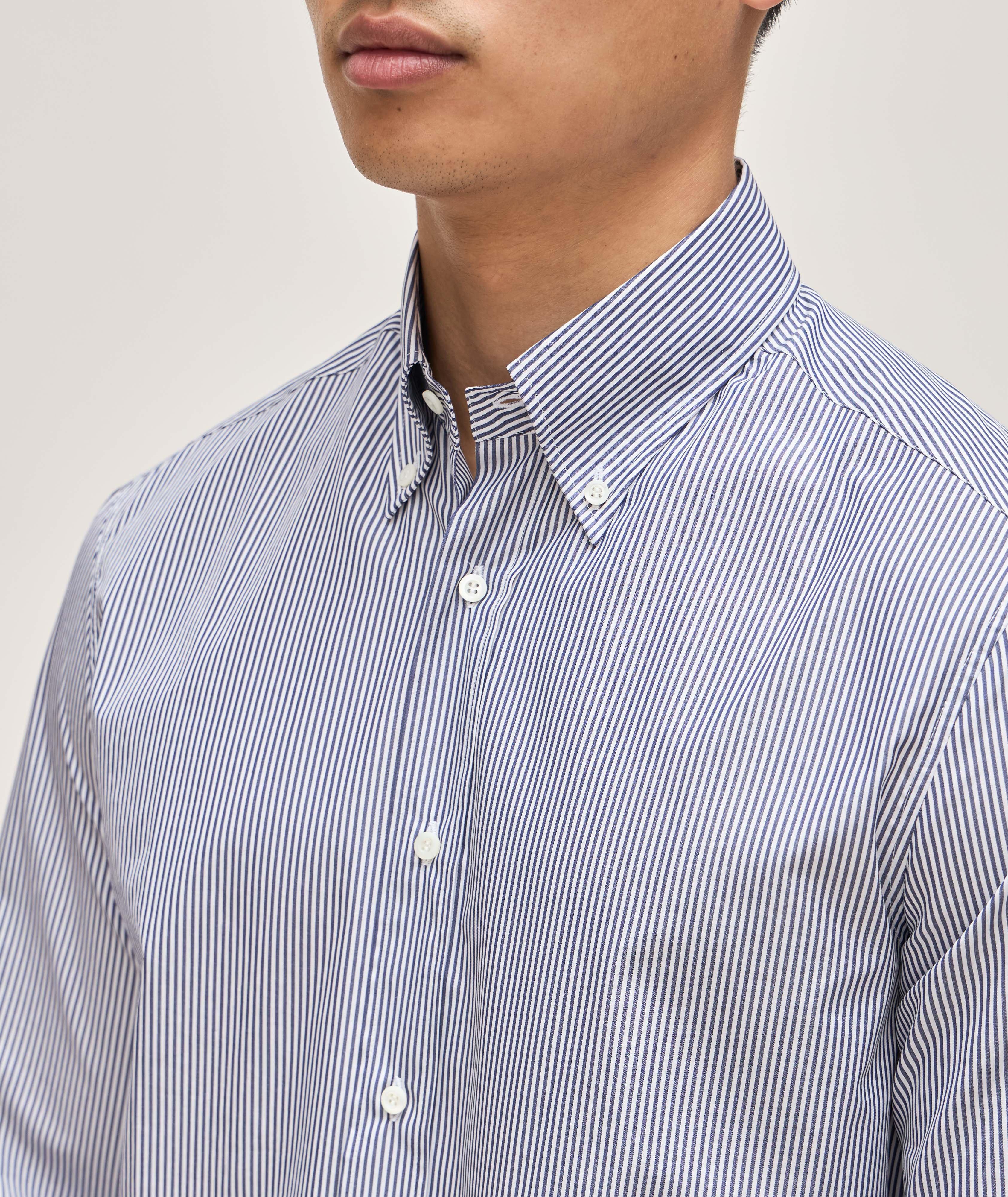 Basic Fit Striped Oxford Cotton Sport Shirt  image 3