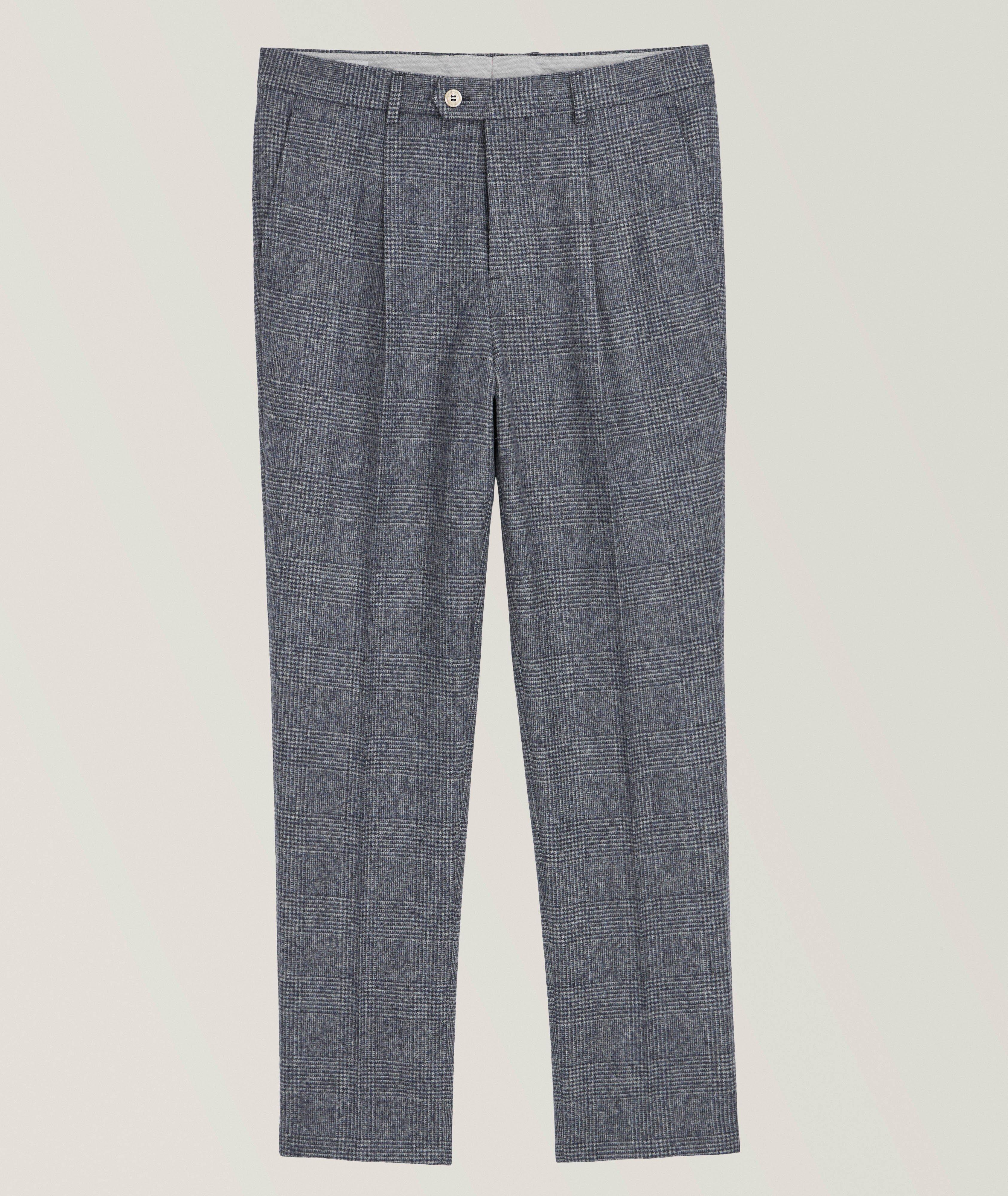 Glen Check Wool-Blend Pants