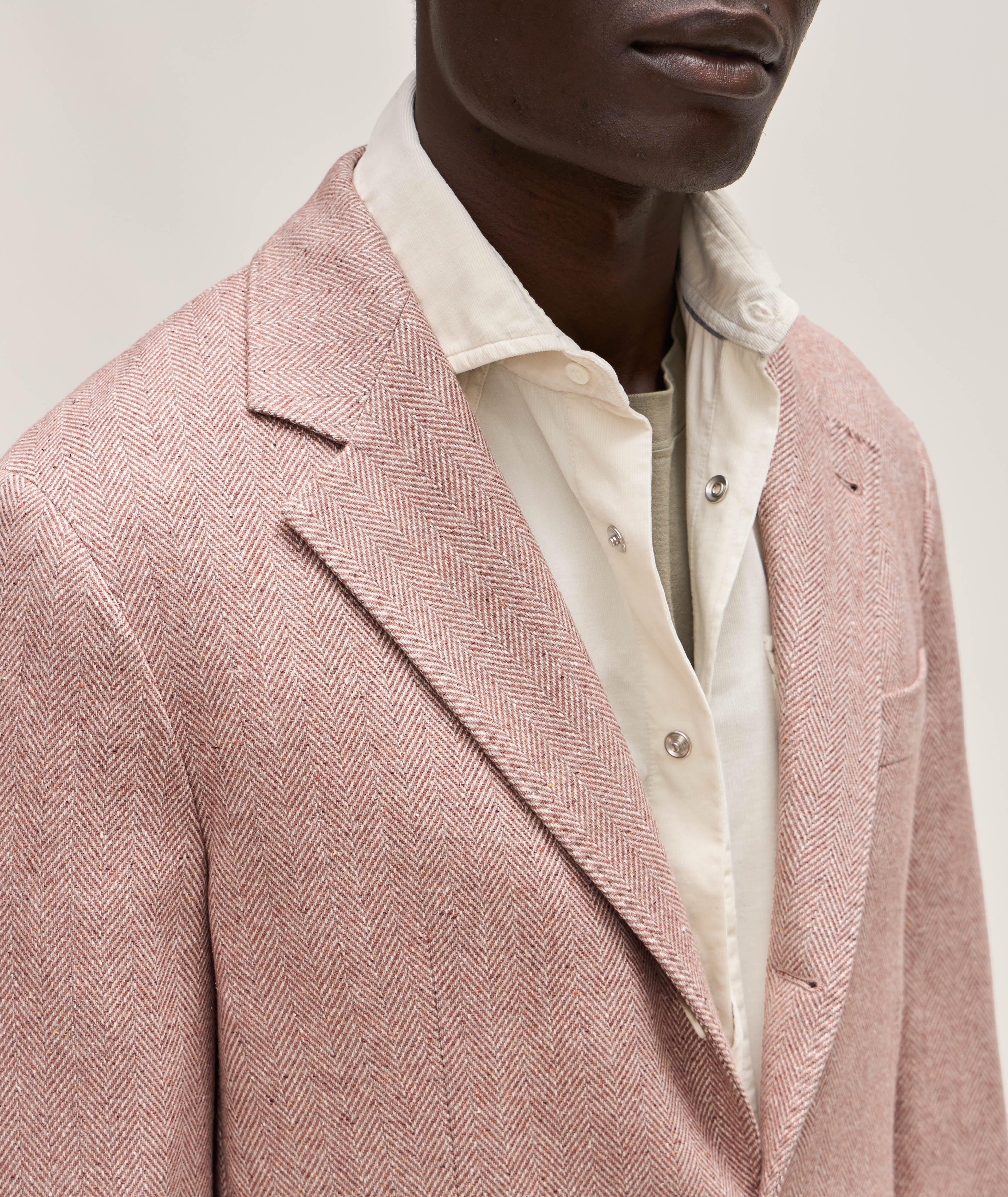 Mélange Herringbone Stretch-Wool Blend Sport Jacket  image 3