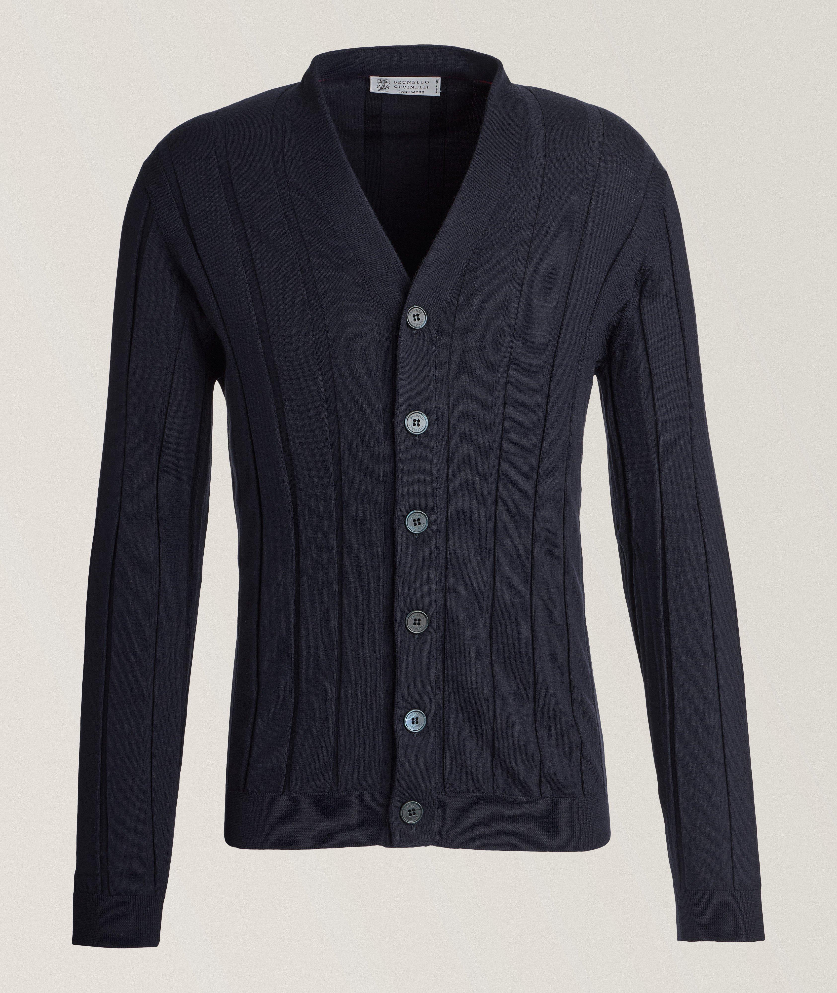 Fine Gauge Wool-Cashmere Cardigan