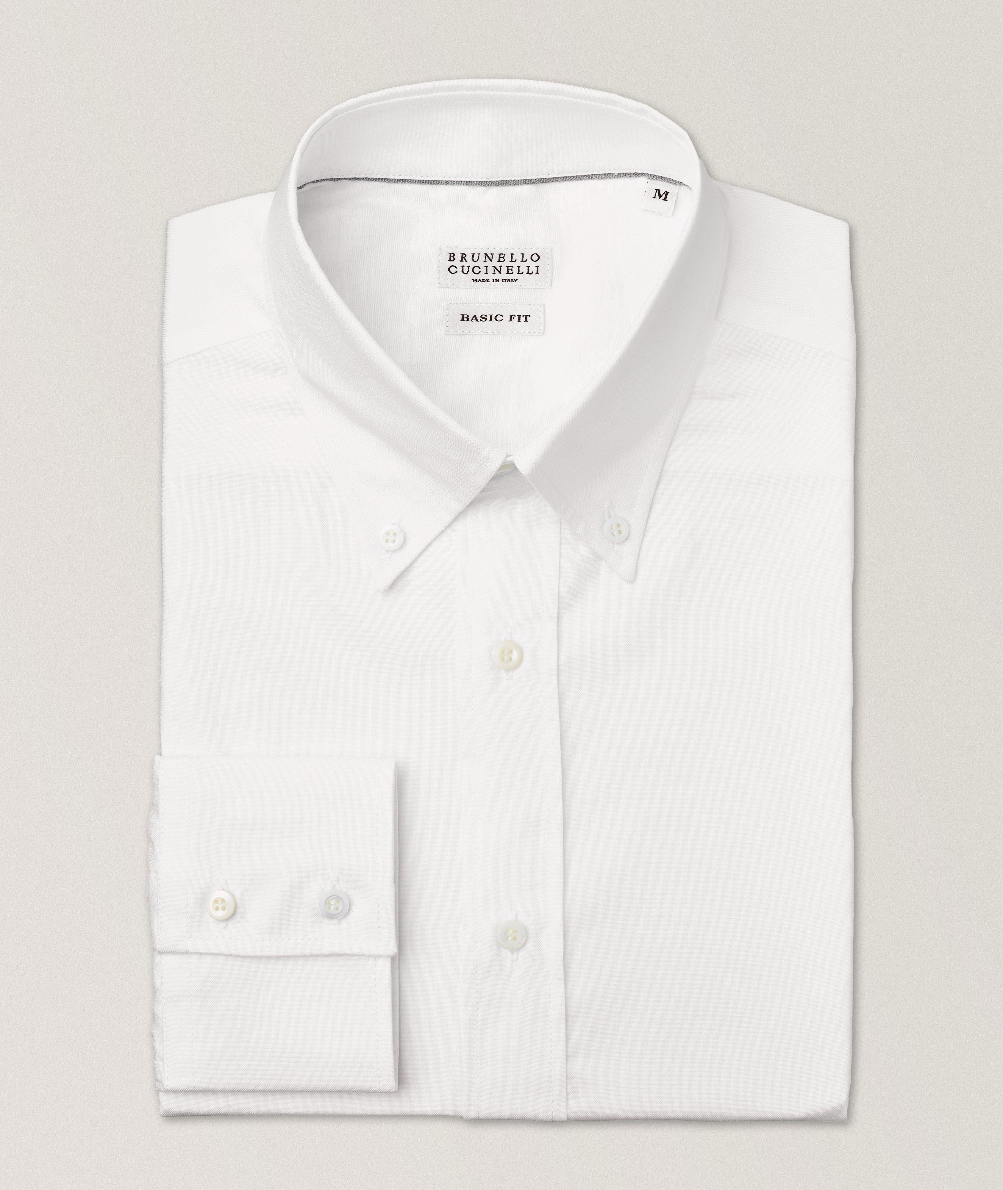 Brunello Cucinelli Basic Fit Oxford Cotton Button-Down Shirt 