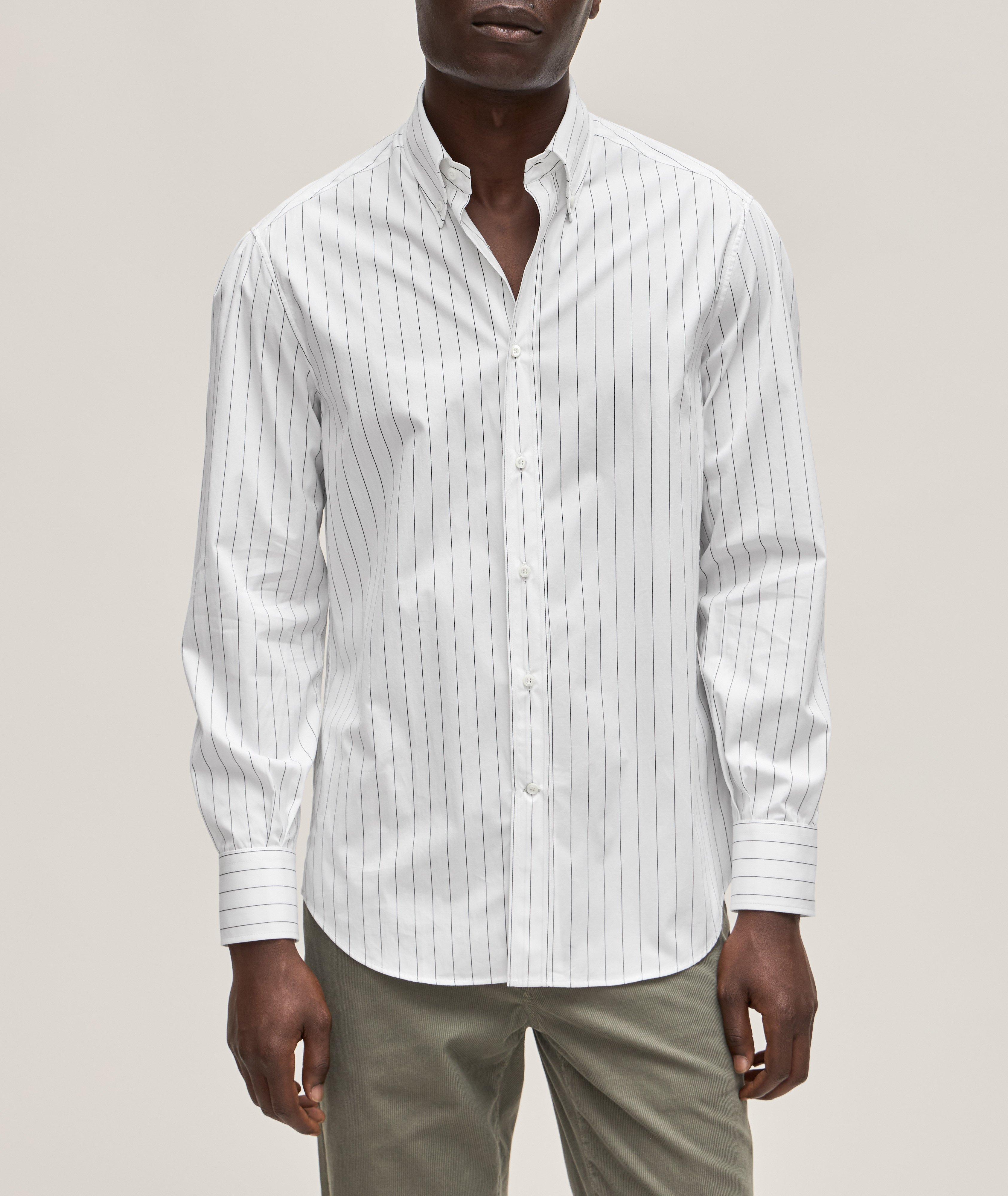 Basic Fit Striped Oxford Cotton Sport Shirt  image 1