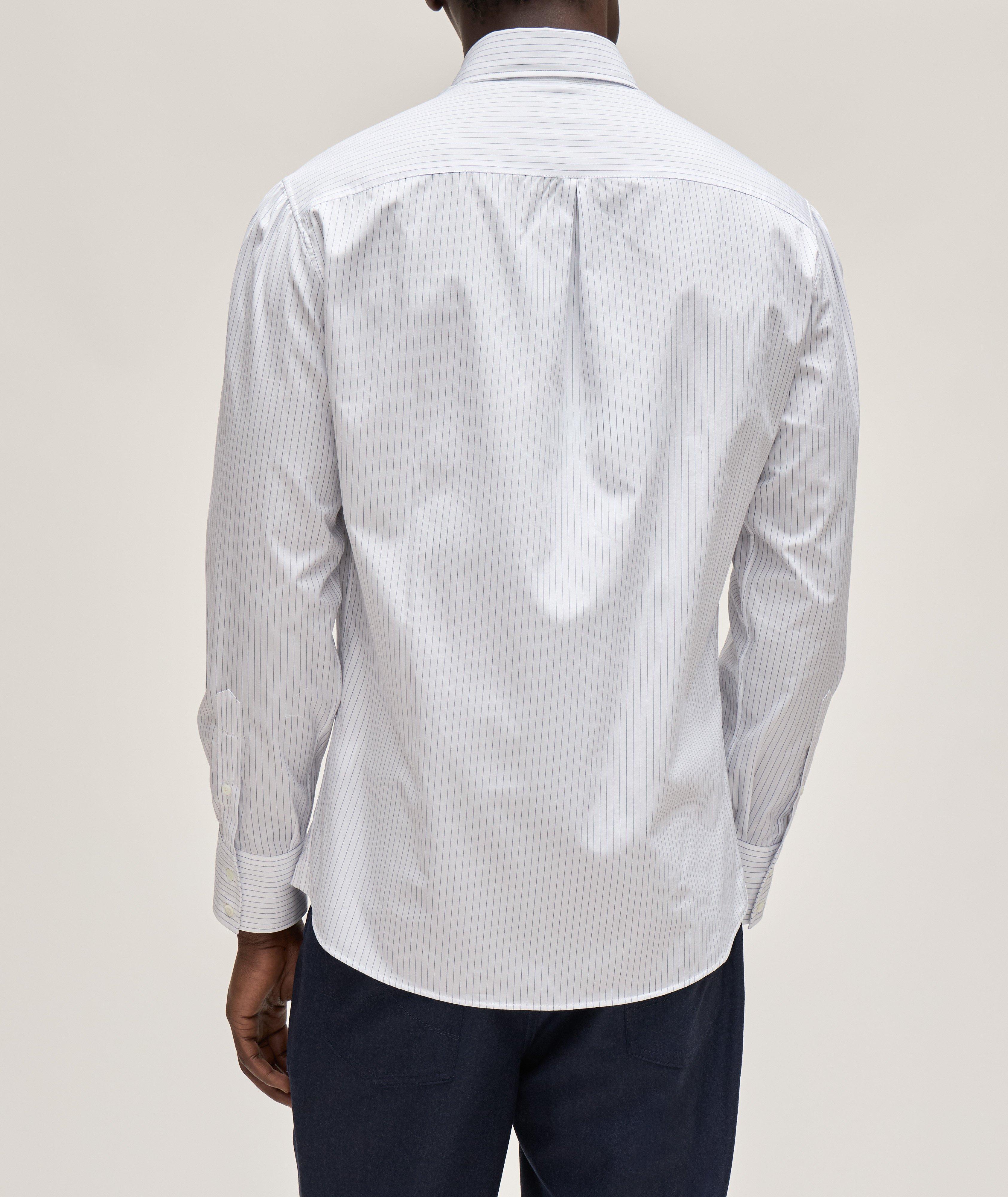 Pinstripe Button-Down Cotton Sport Shirt image 2