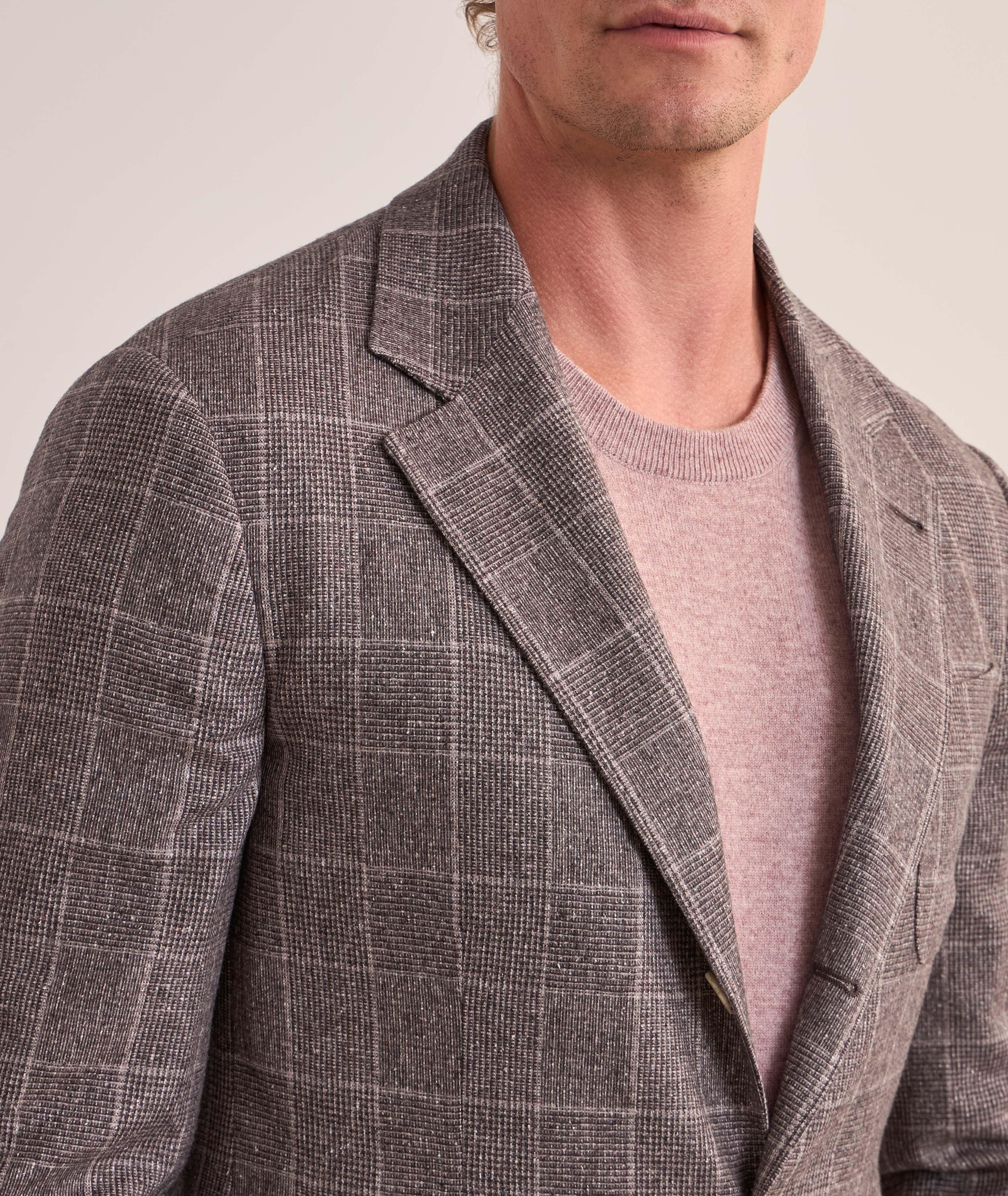Brunello Cucinelli Glen Check Silk-Blend Sport Jacket