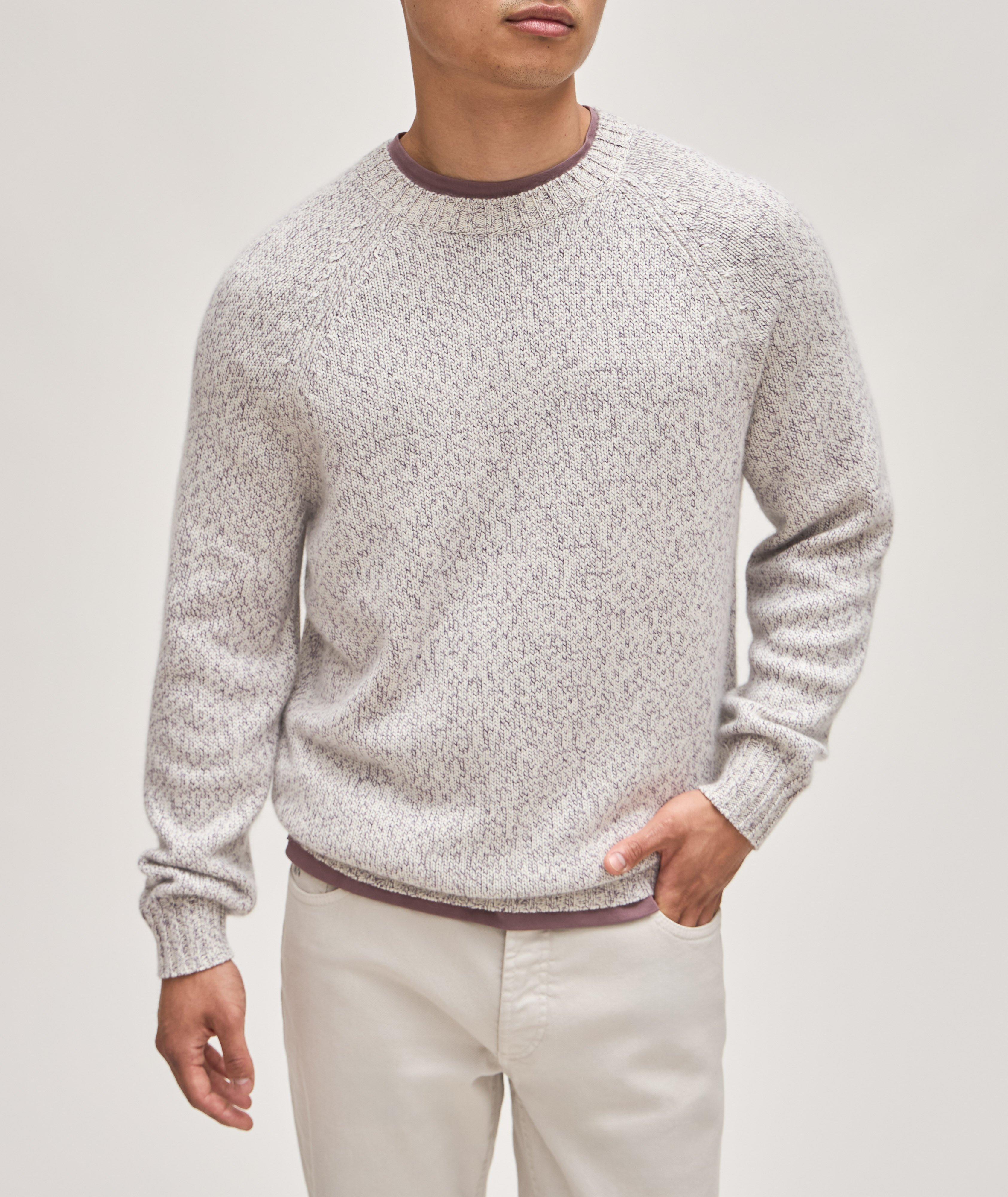 Mouliné Herringbone Knit Cashmere Sweater  image 1