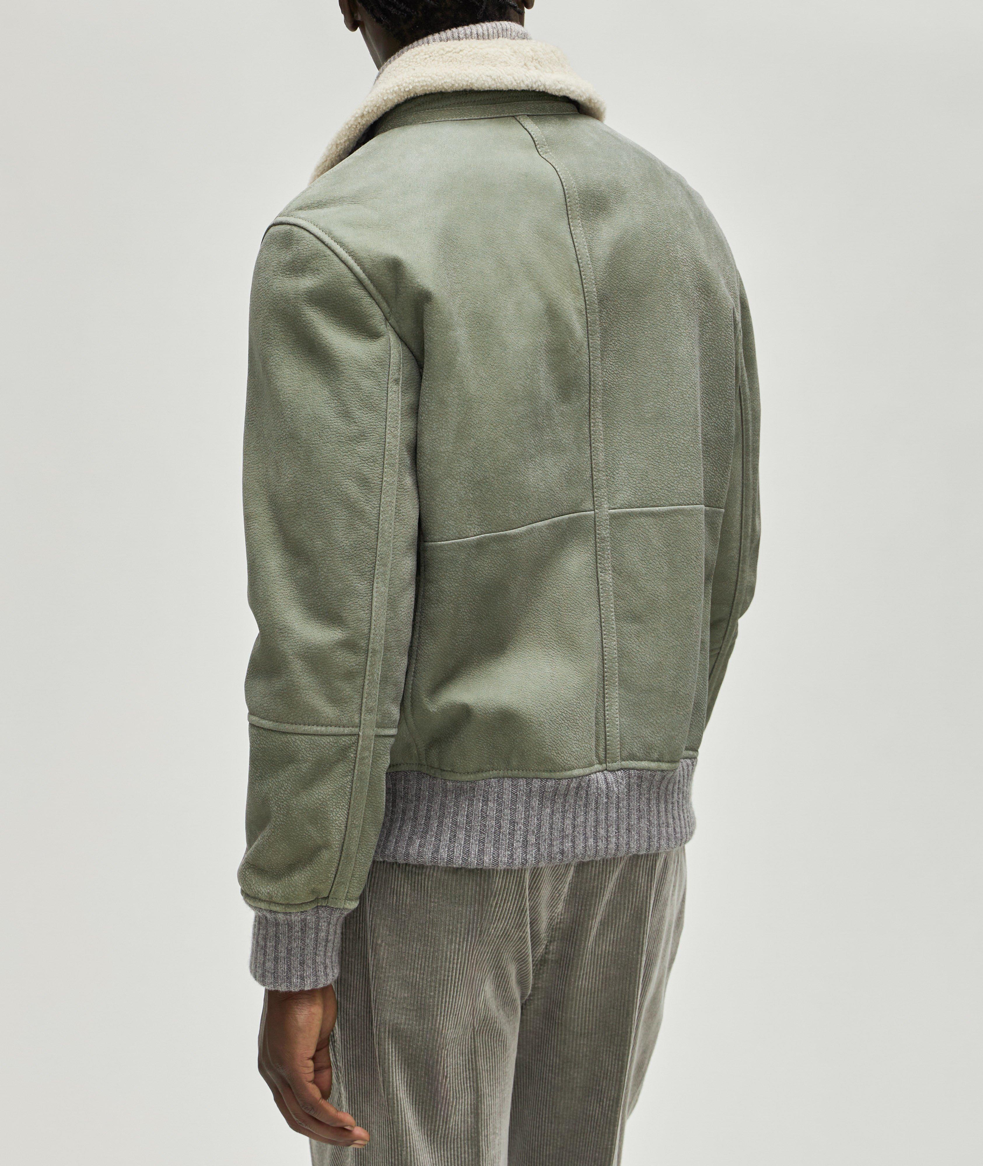 Pebbled Shearling-Lined Bomber  image 2