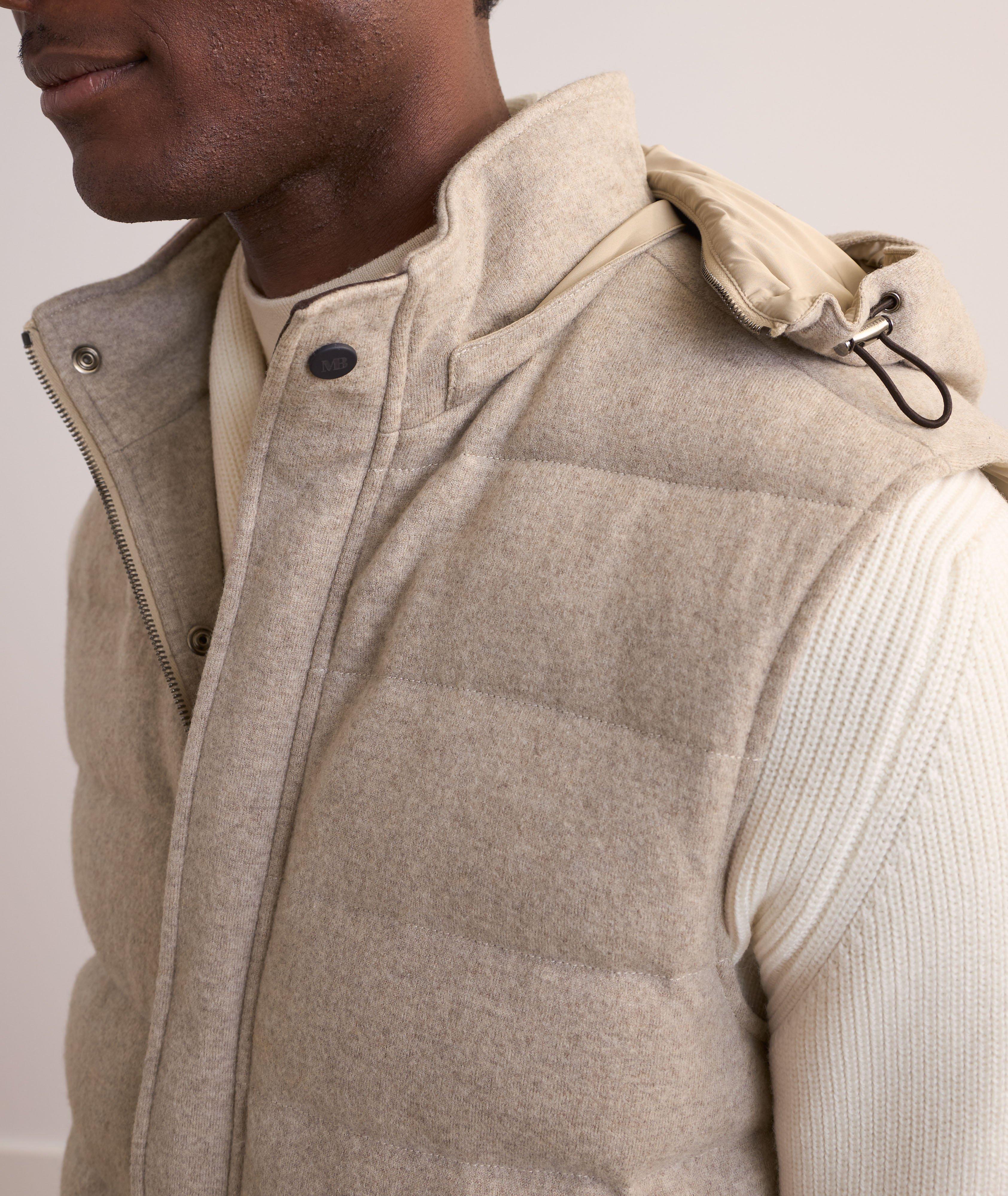 Virgin Wool Down Hooded Vest image 3