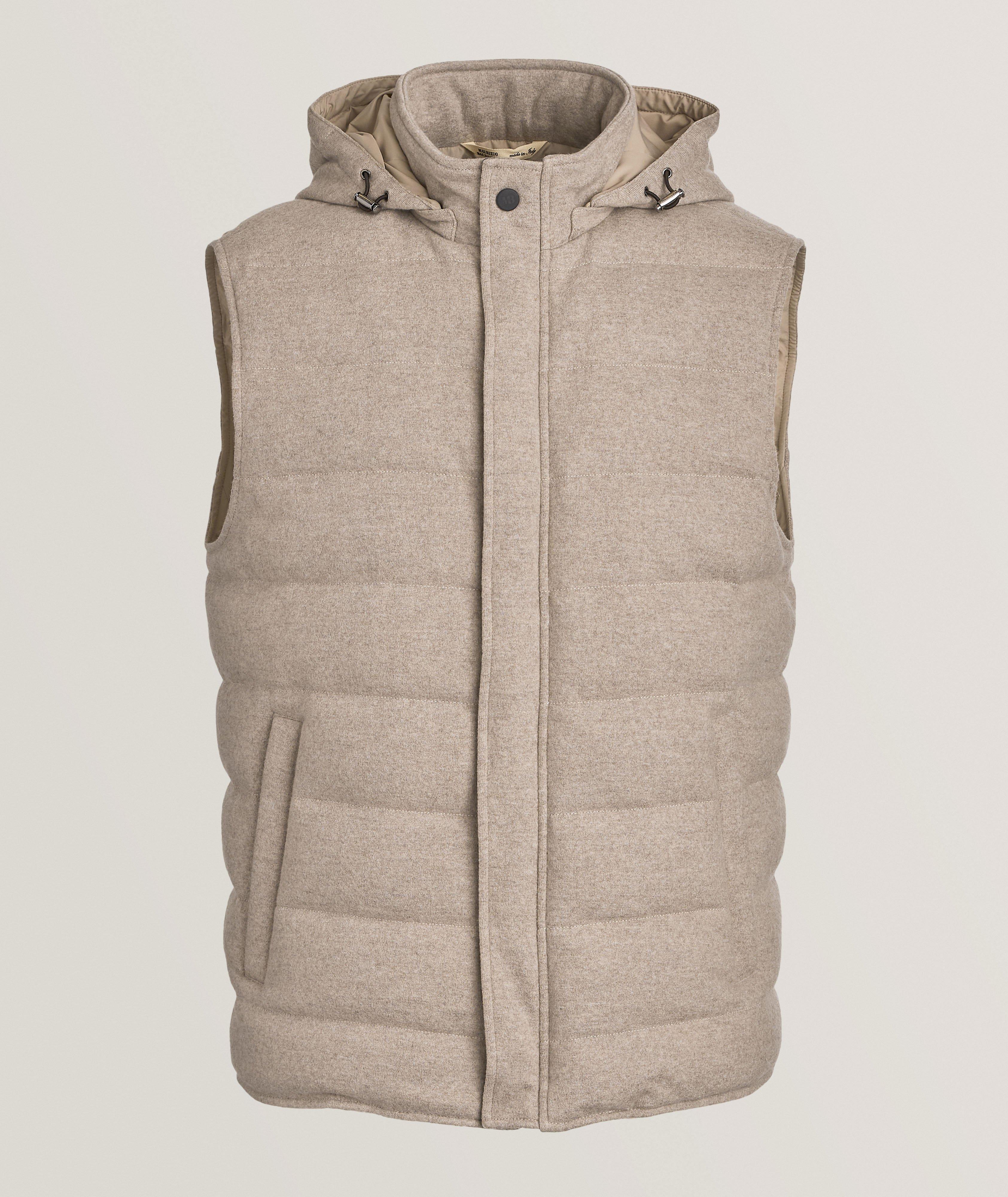 Virgin Wool Down Hooded Vest image 0