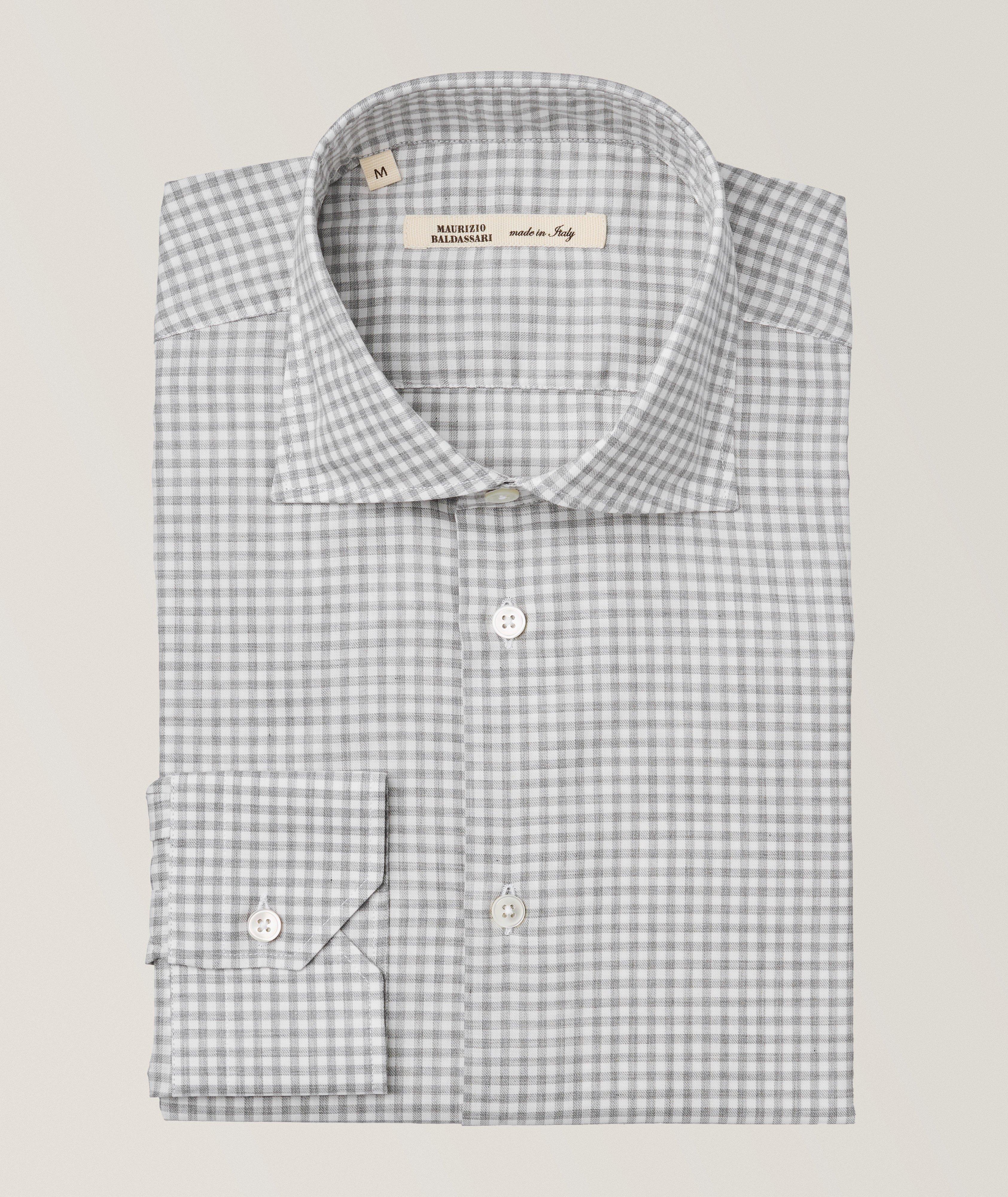 Chemise décontractée en coton à petit motif quadrillé image 0