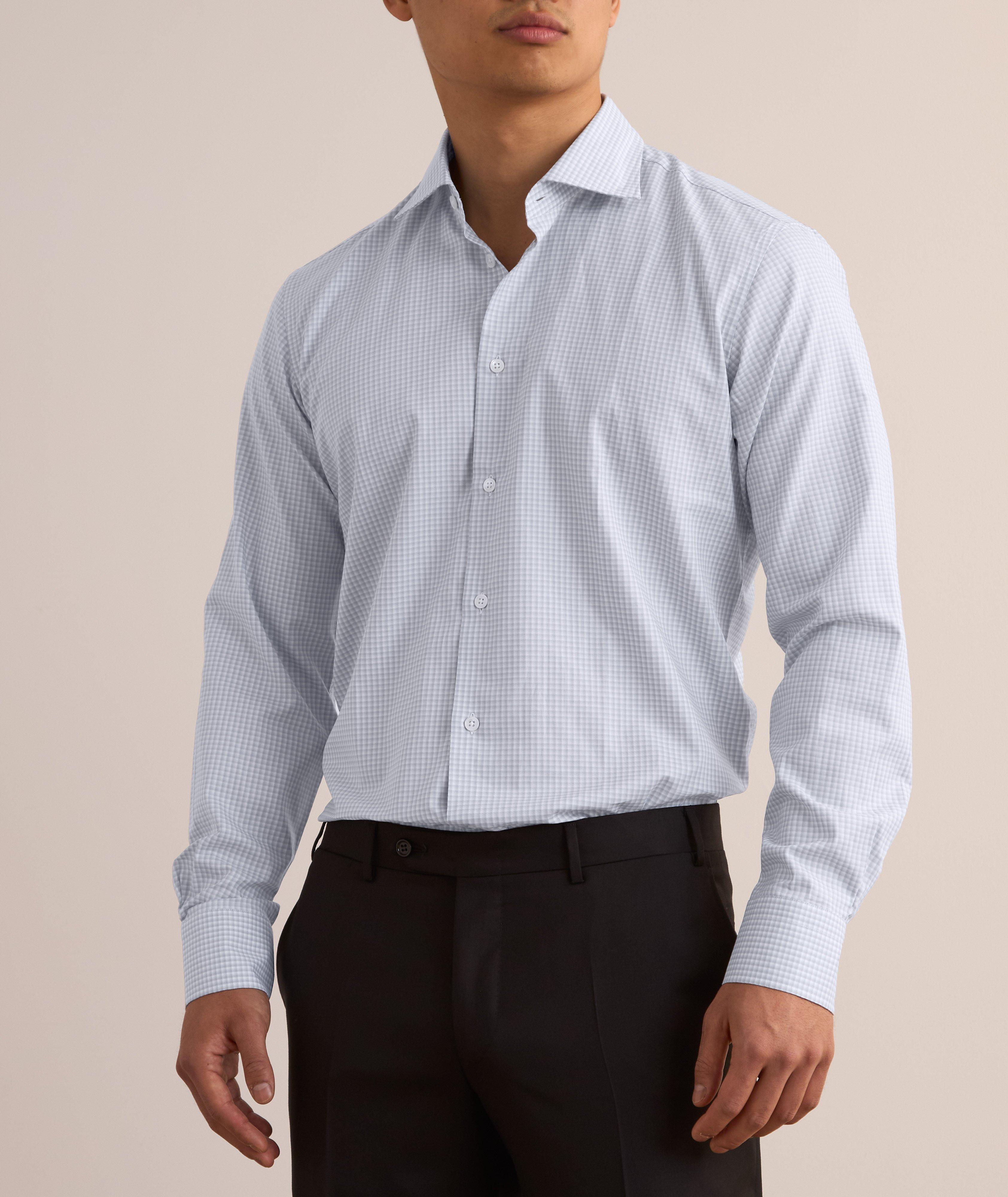 Chemise décontractée en coton à petit motif quadrillé image 1