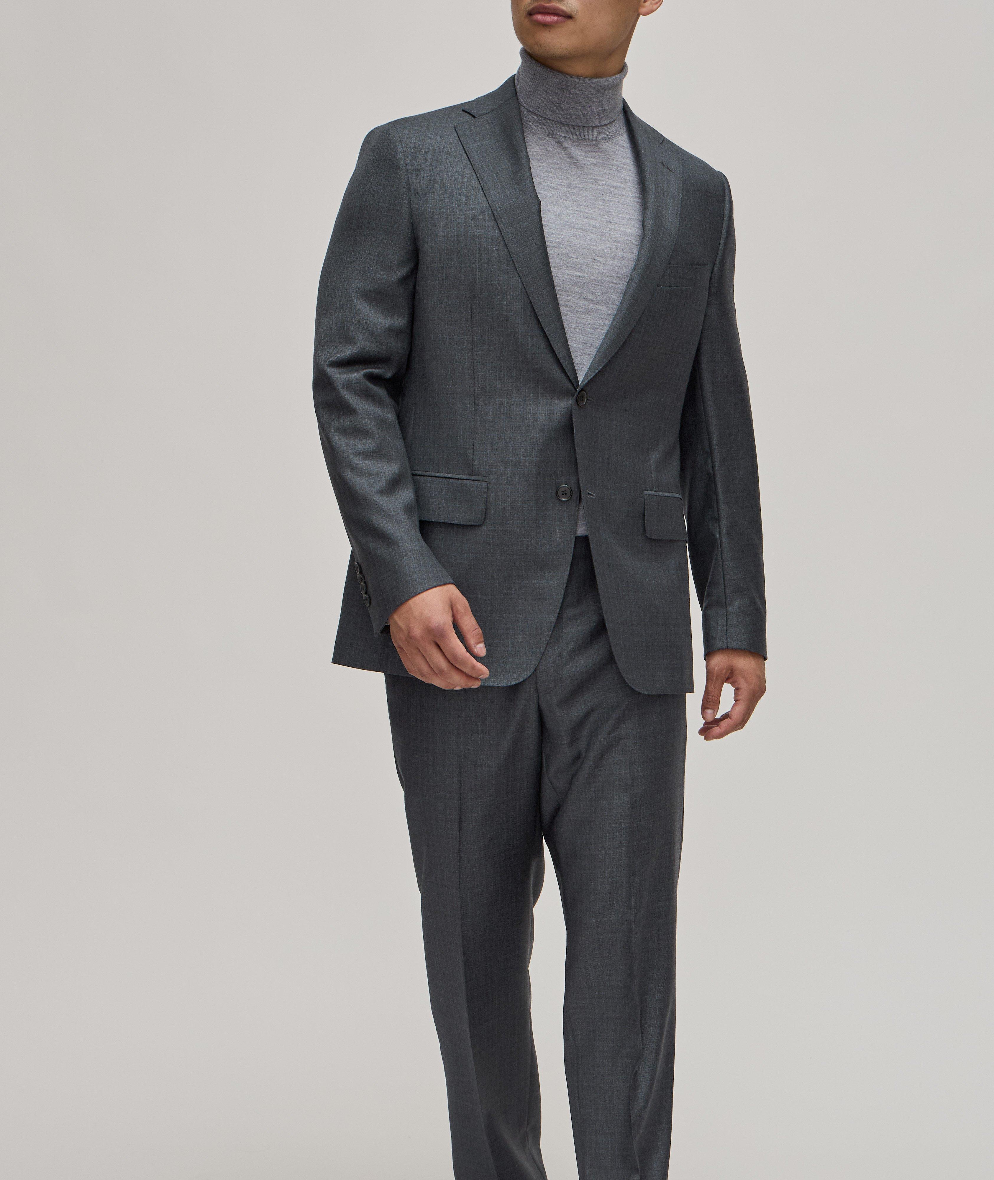 Tonal Plaid Wool Suit image 1