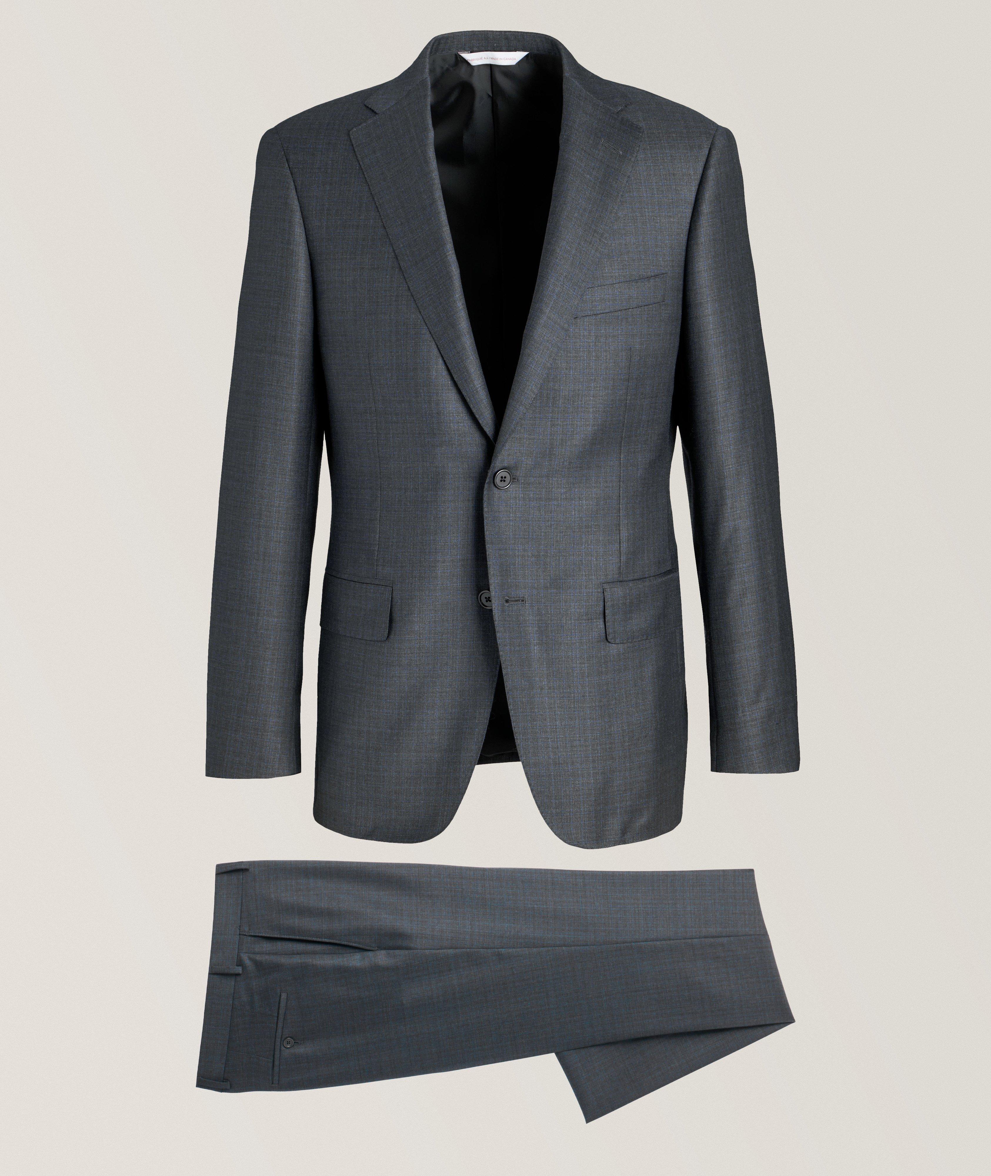 Tonal Plaid Wool Suit image 0