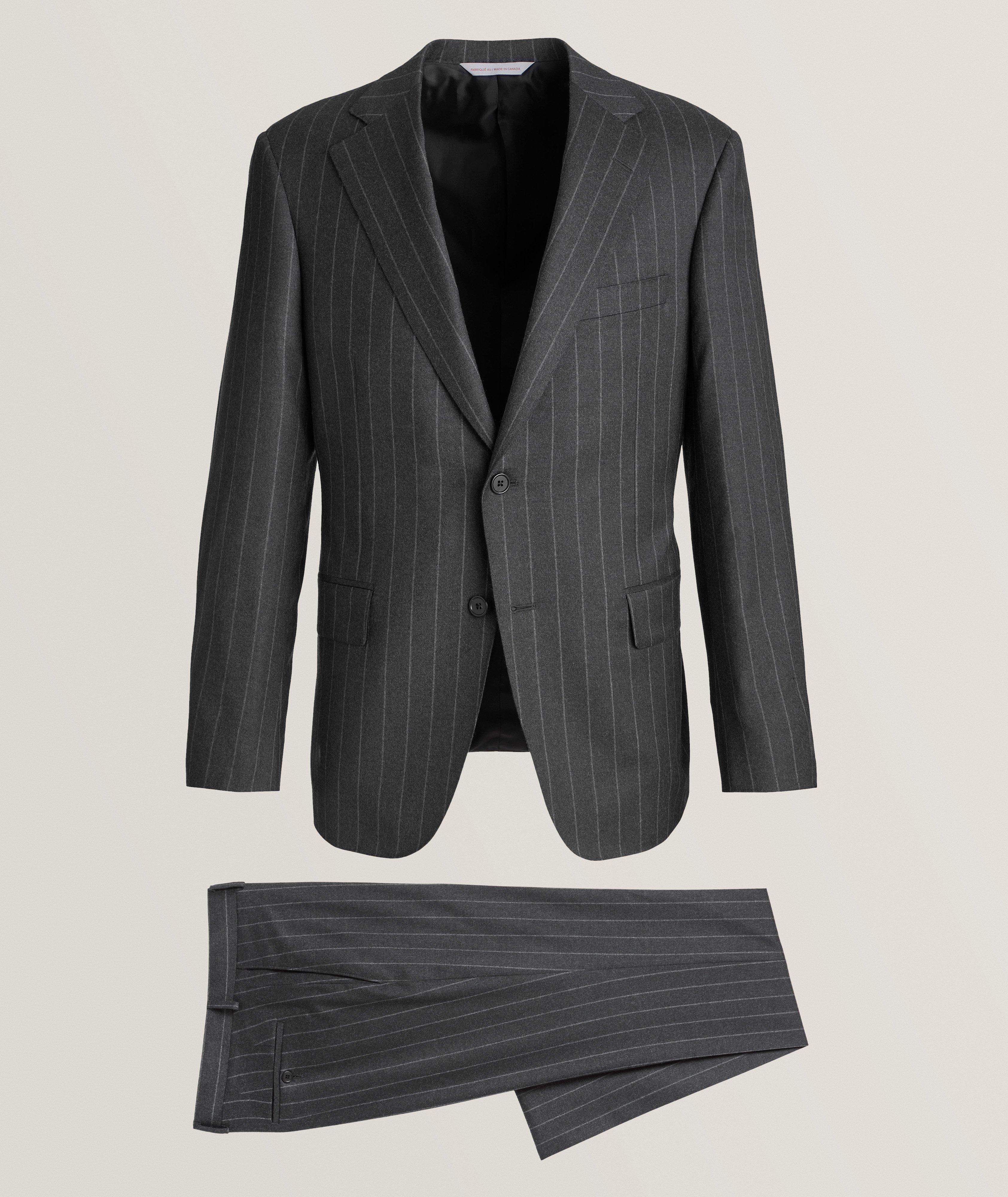 Samuelsohn Complet en laine extensible à rayures tennis