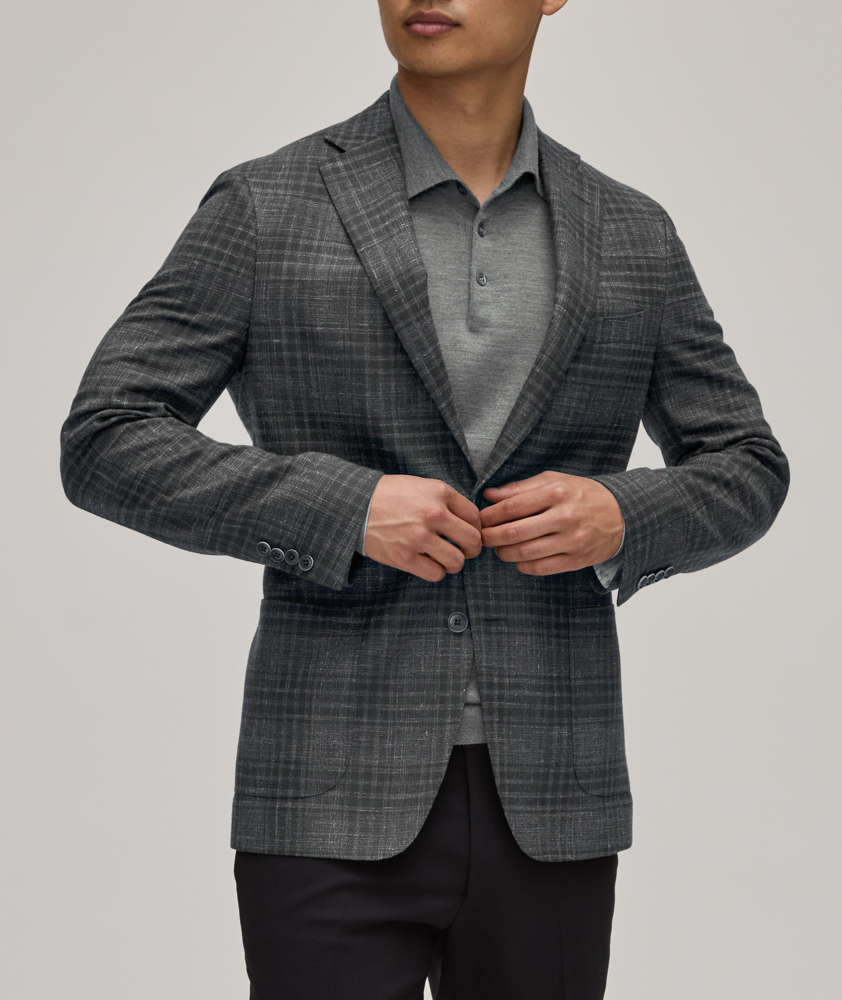 Check Stretch-Wool Blend Sport Jacket image 1