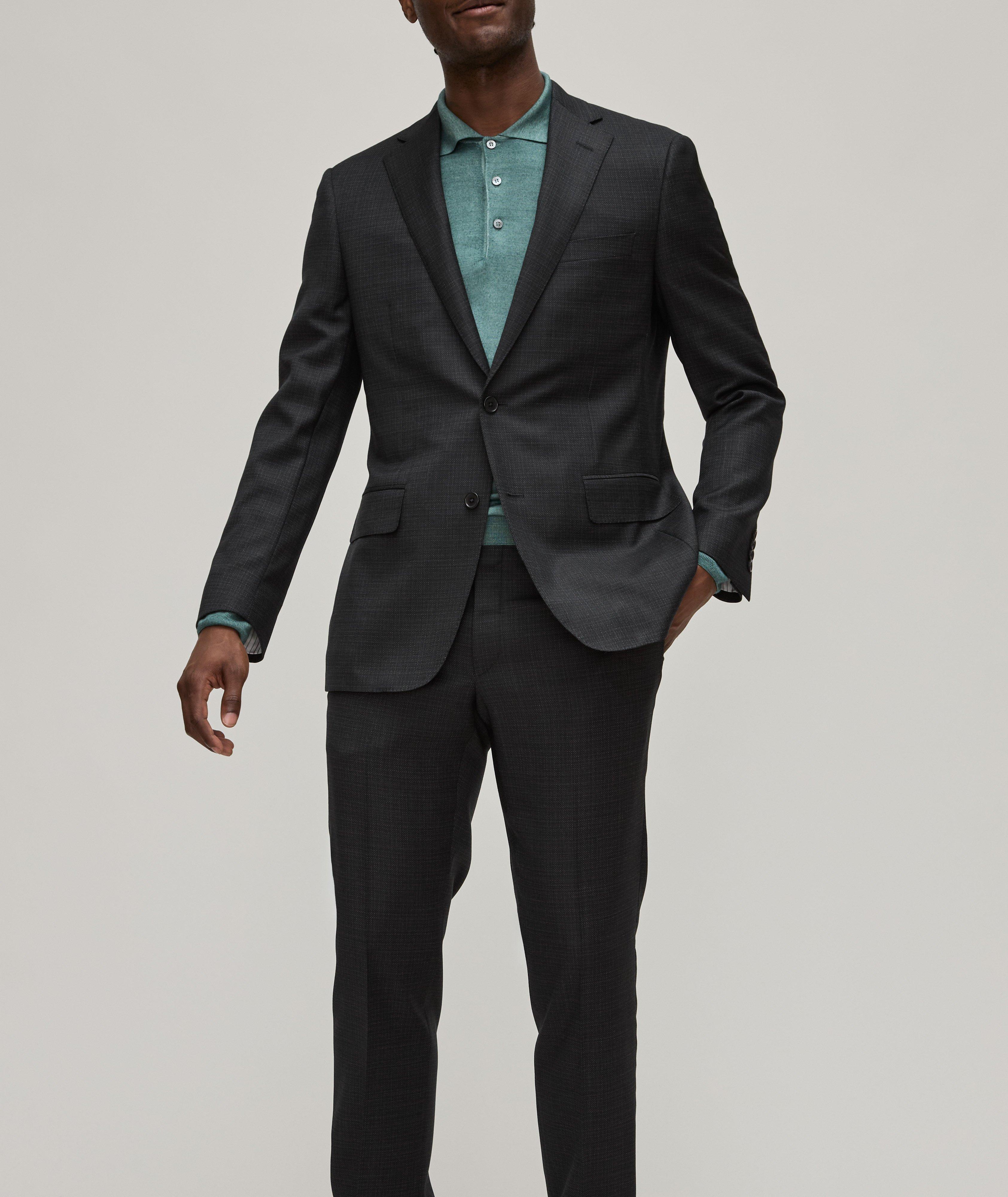 Textured Mélange Stretch-Wool Suit image 1