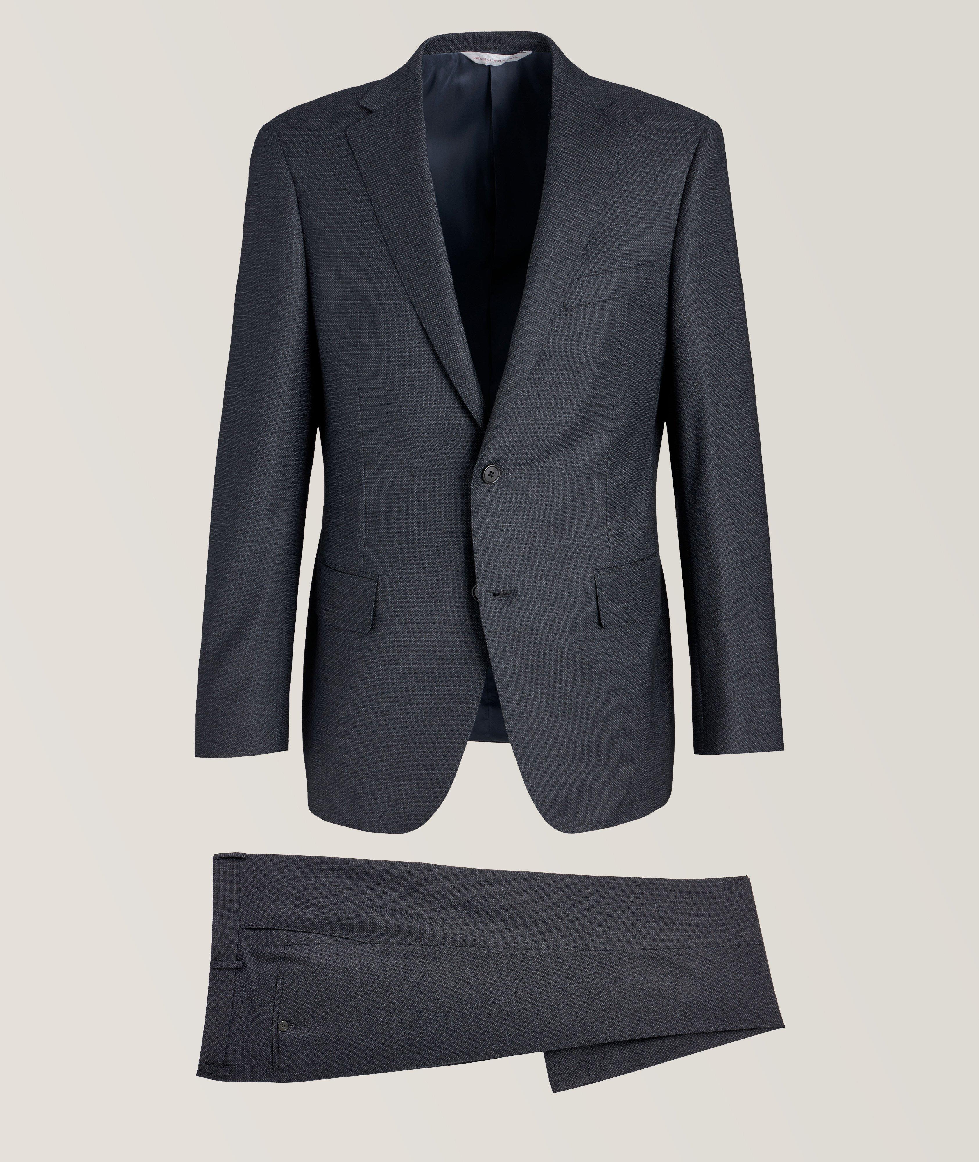 Textured Mélange Stretch-Wool Suit image 0