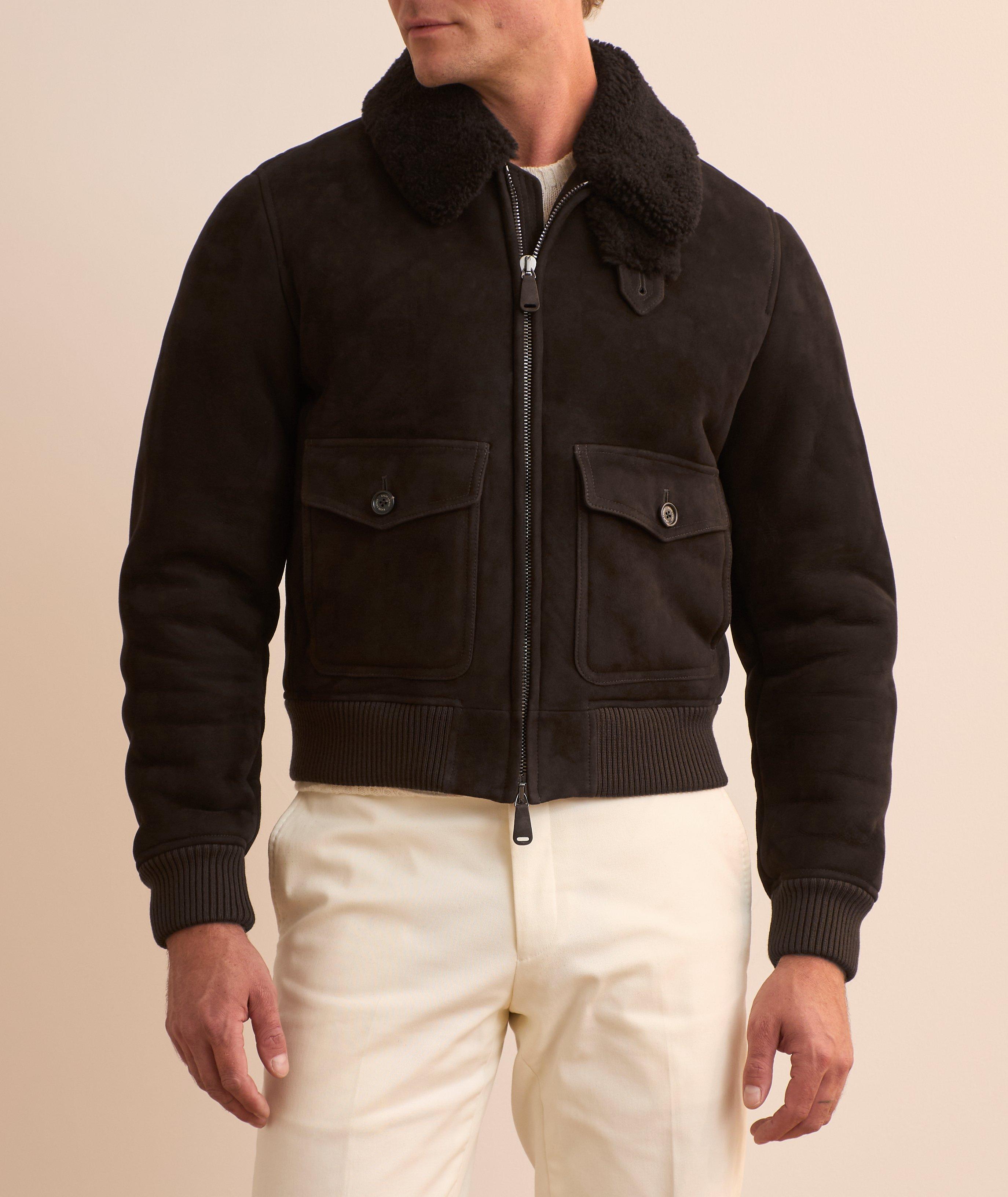 Welles Straight Shearling Bomber Jacket image 1