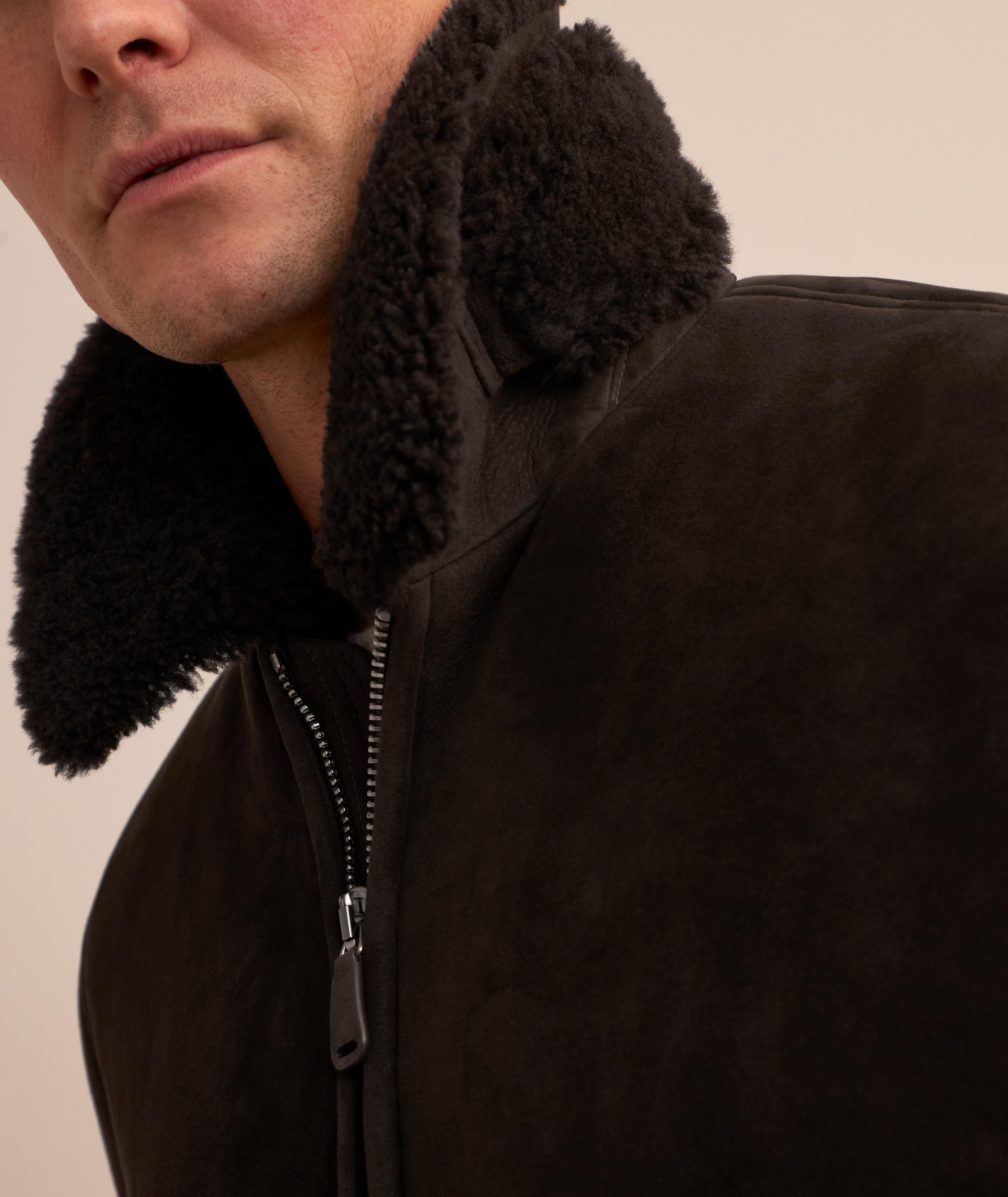 Welles Straight Shearling Bomber Jacket image 3