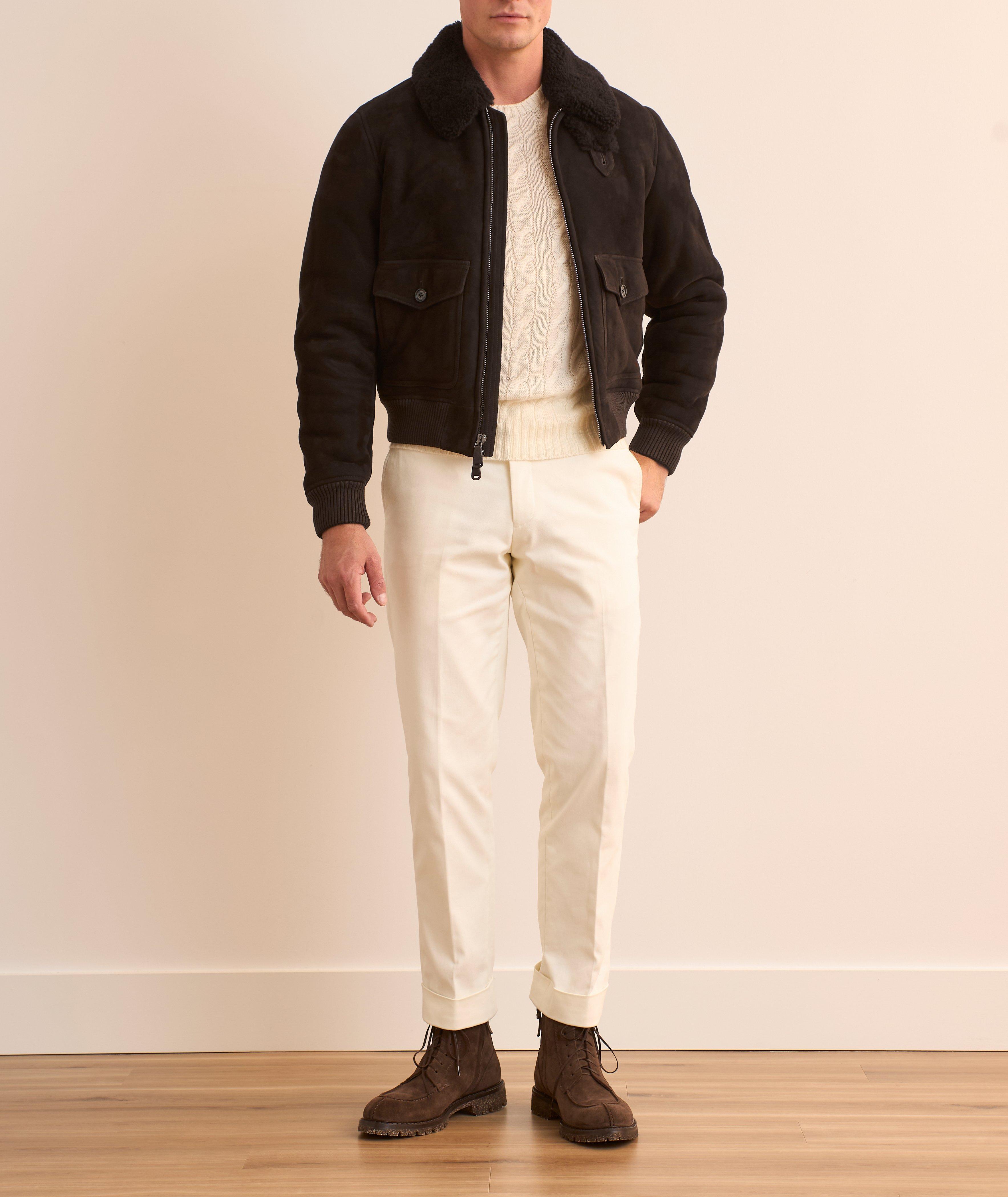 Welles Straight Shearling Bomber Jacket image 5