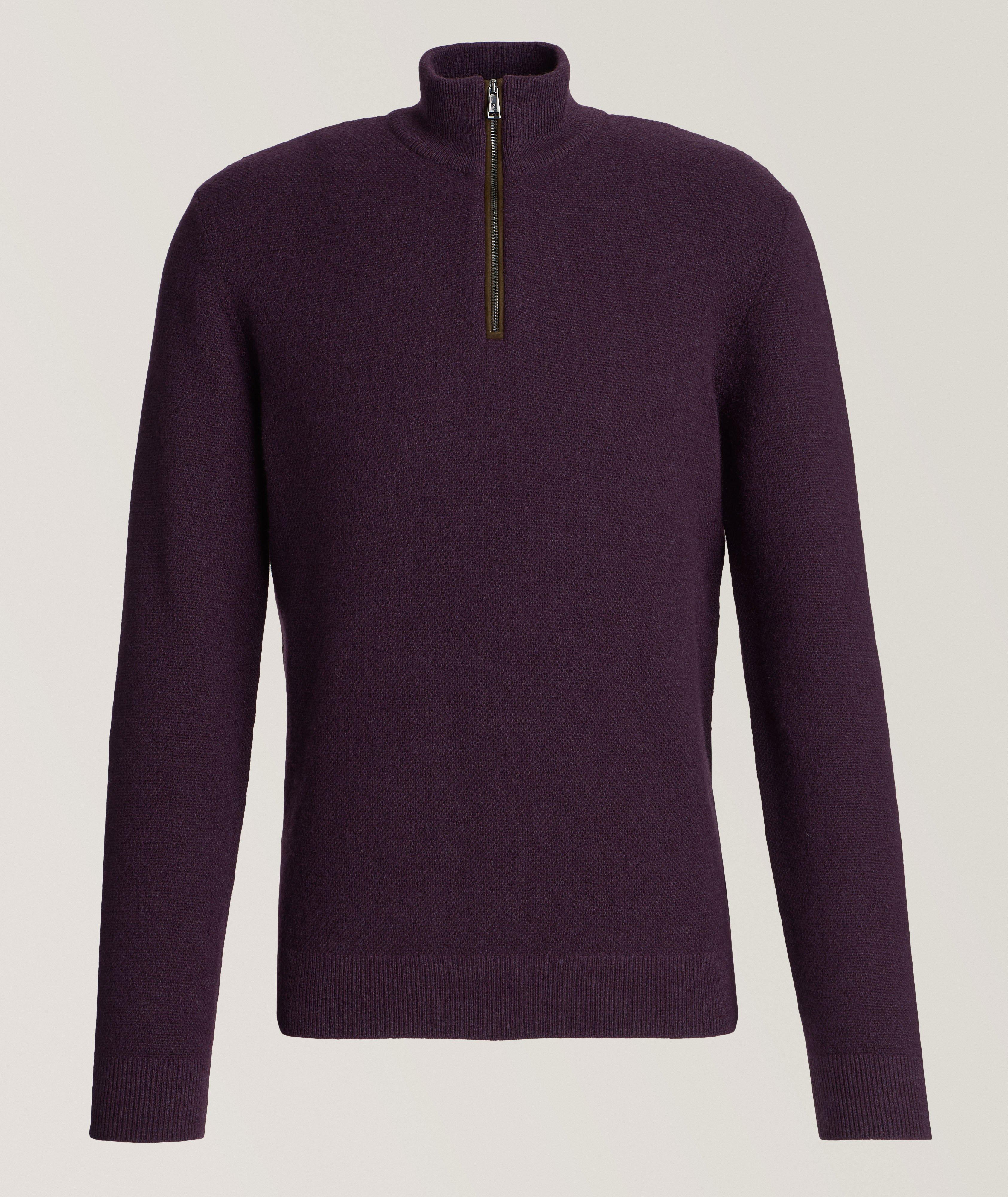 Ralph Lauren Purple Label Cashmere Half Zip Sweater Sweaters Knits Harry Rosen