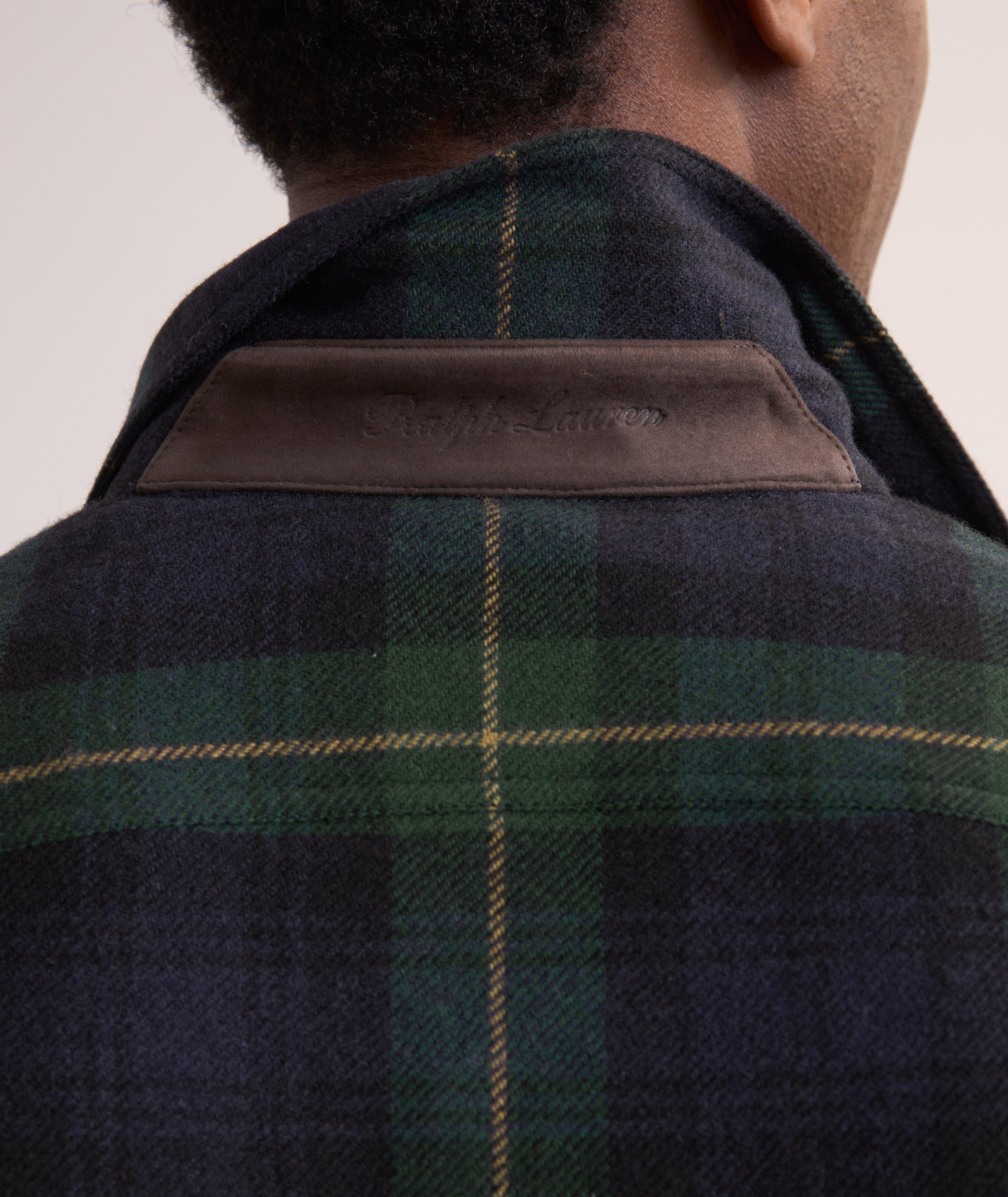 Surchemise à tartan avec détail en suède image 4