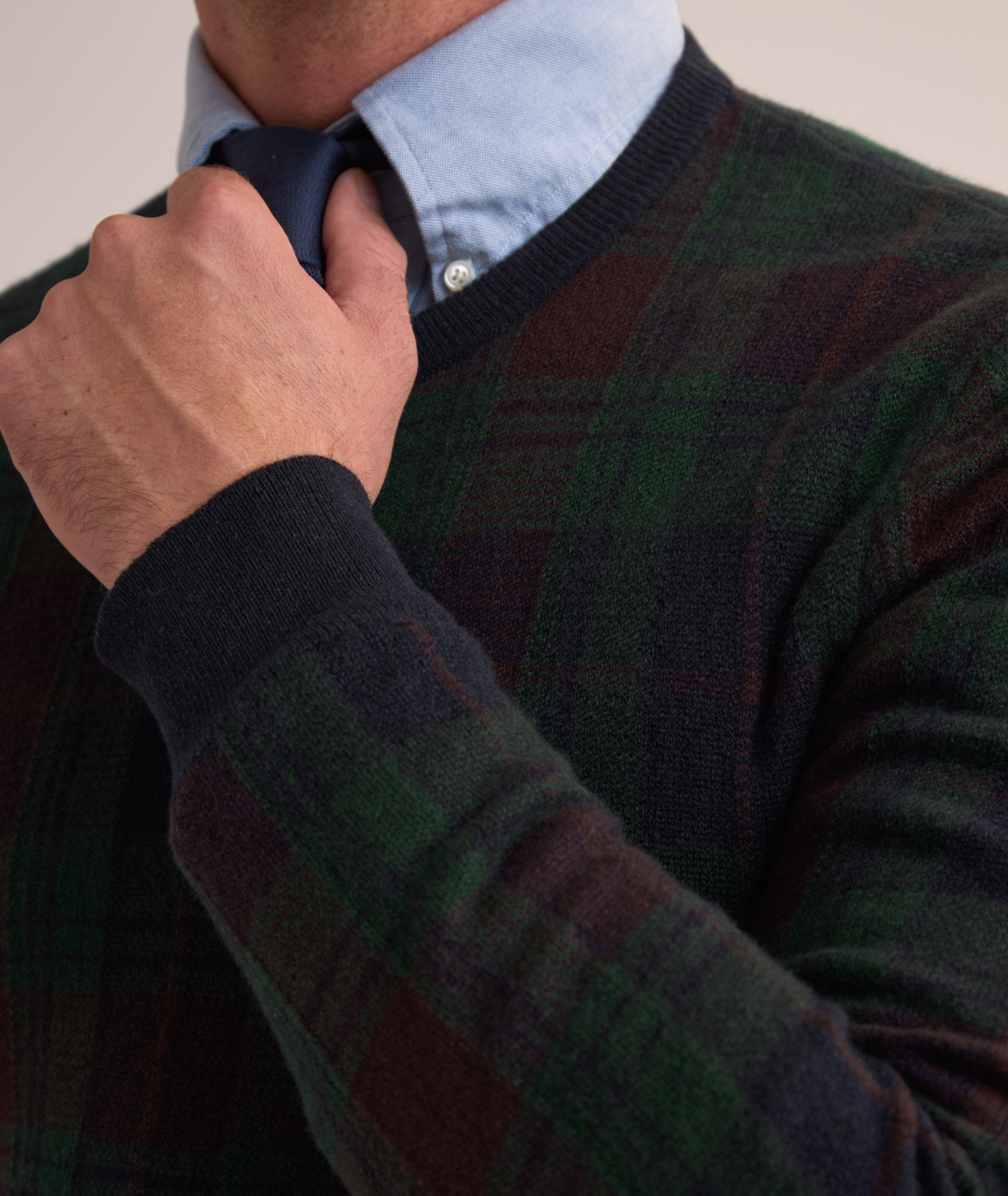 Glen Check Cashmere Sweater image 3