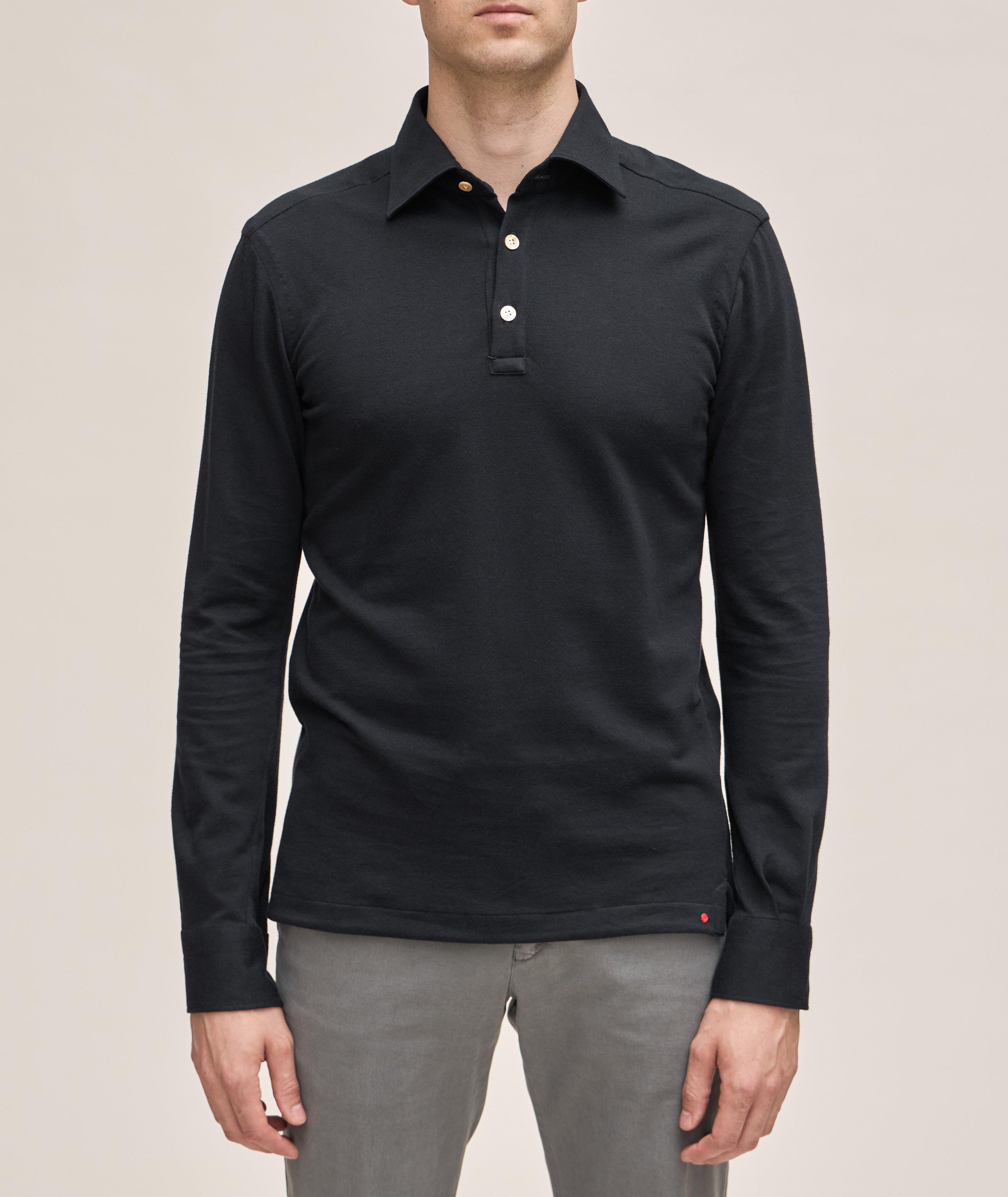 Cotton-Cashmere Long-Sleeve Polo image 1