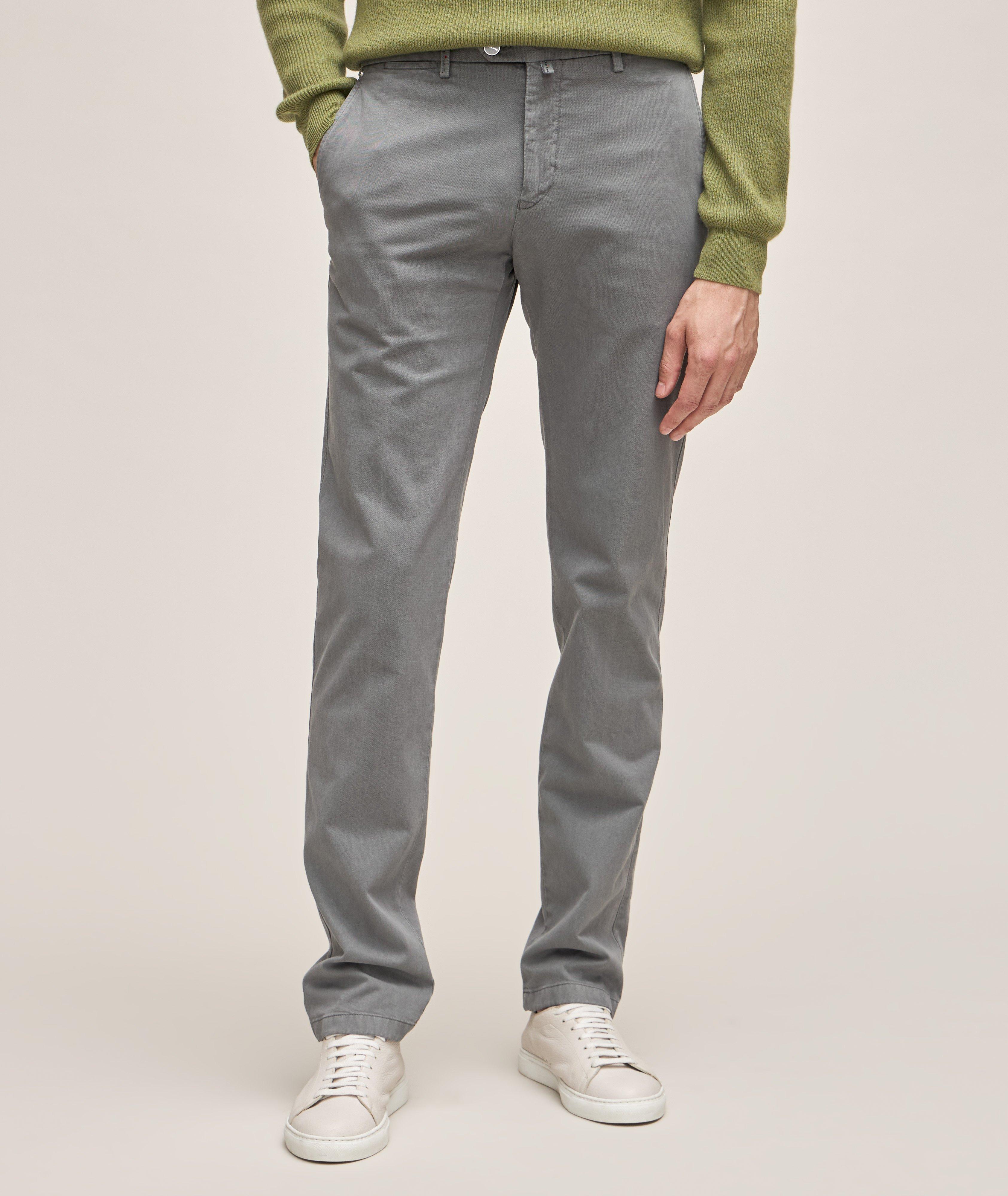 Cotton-Blend Classic Sports Trousers image 1