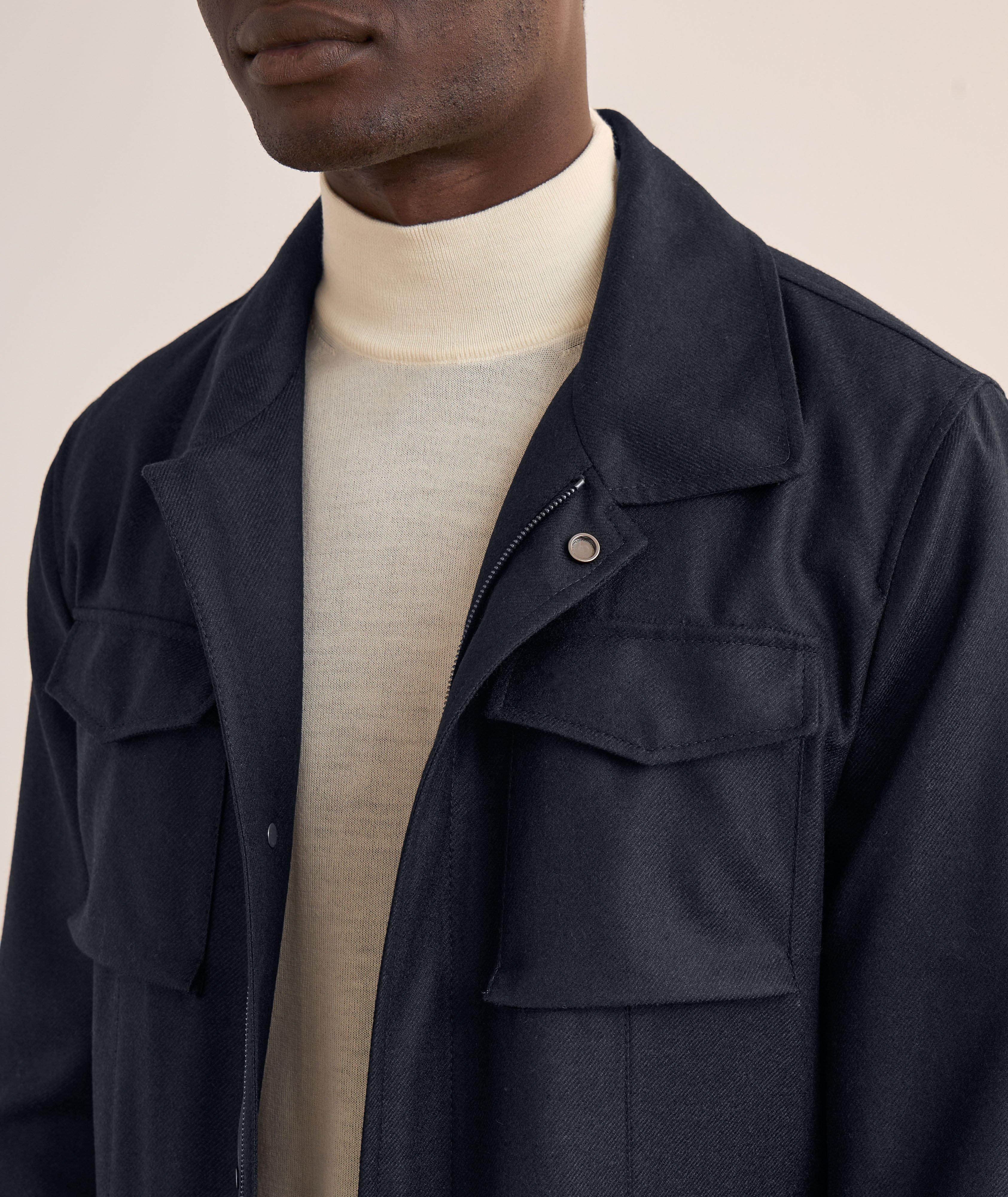 Multi-Pocket Wool-Blend Field Jacket image 3