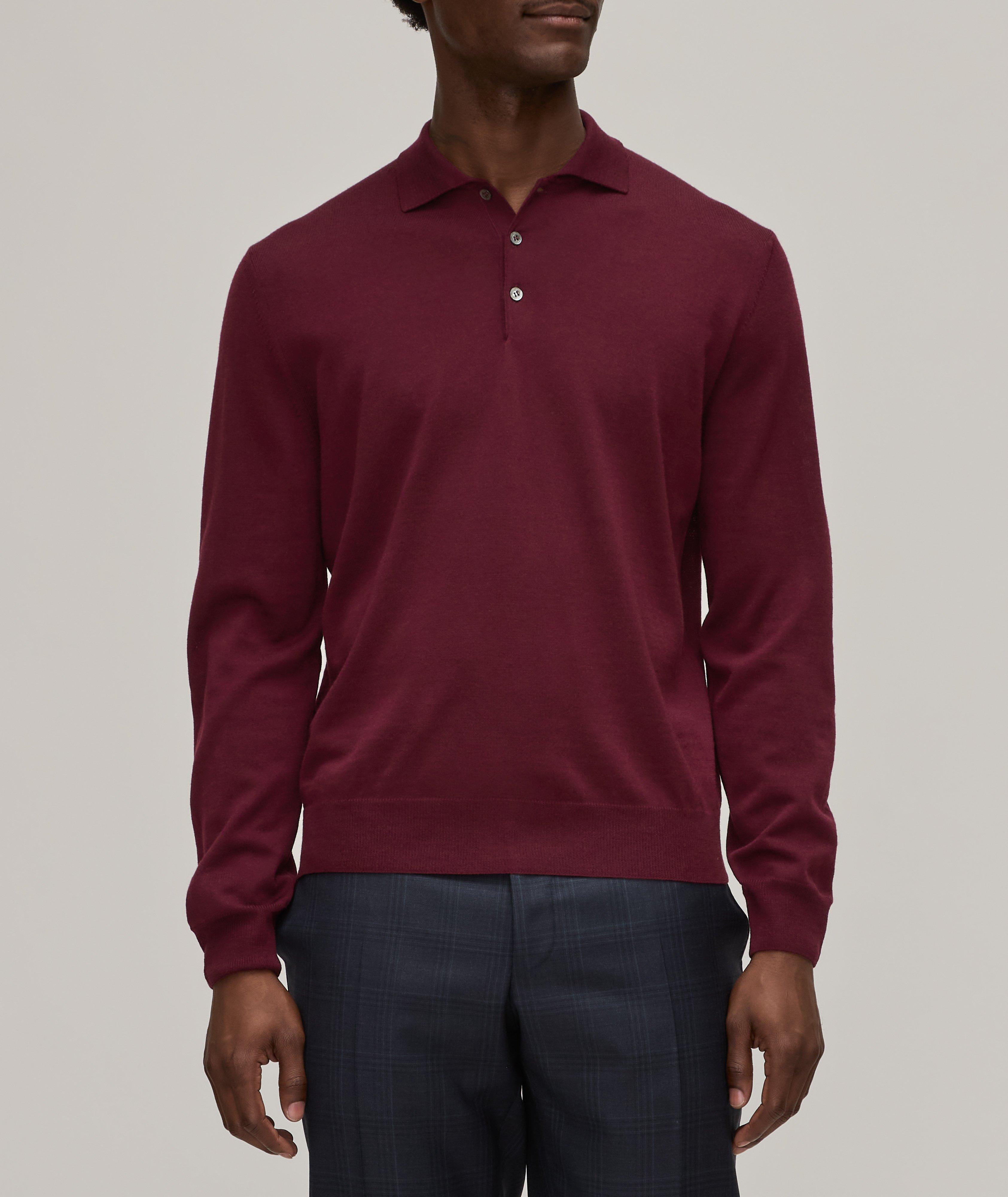 Slim Fit Long-Sleeve Polo image 1