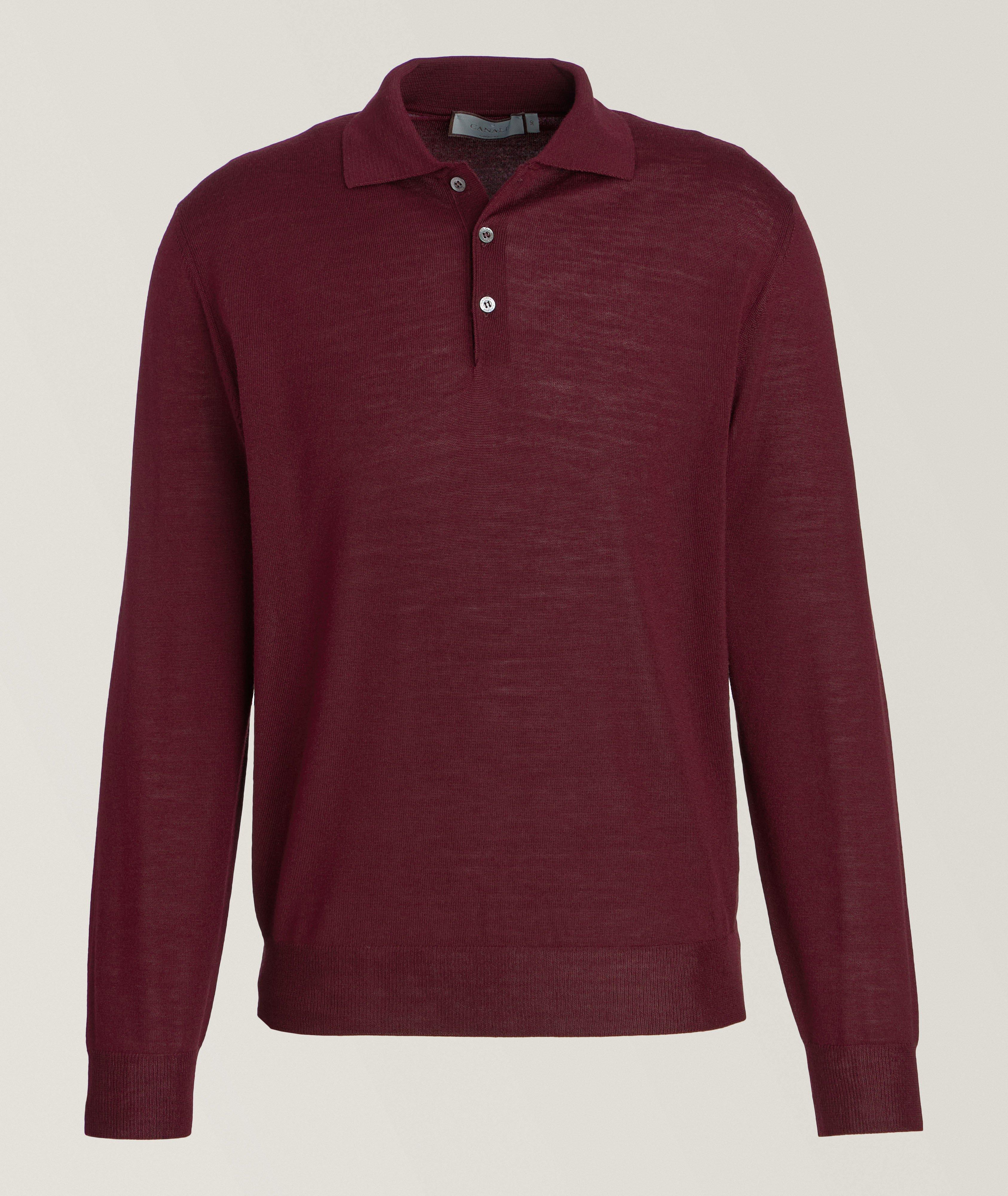 Slim Fit Long-Sleeve Polo image 0