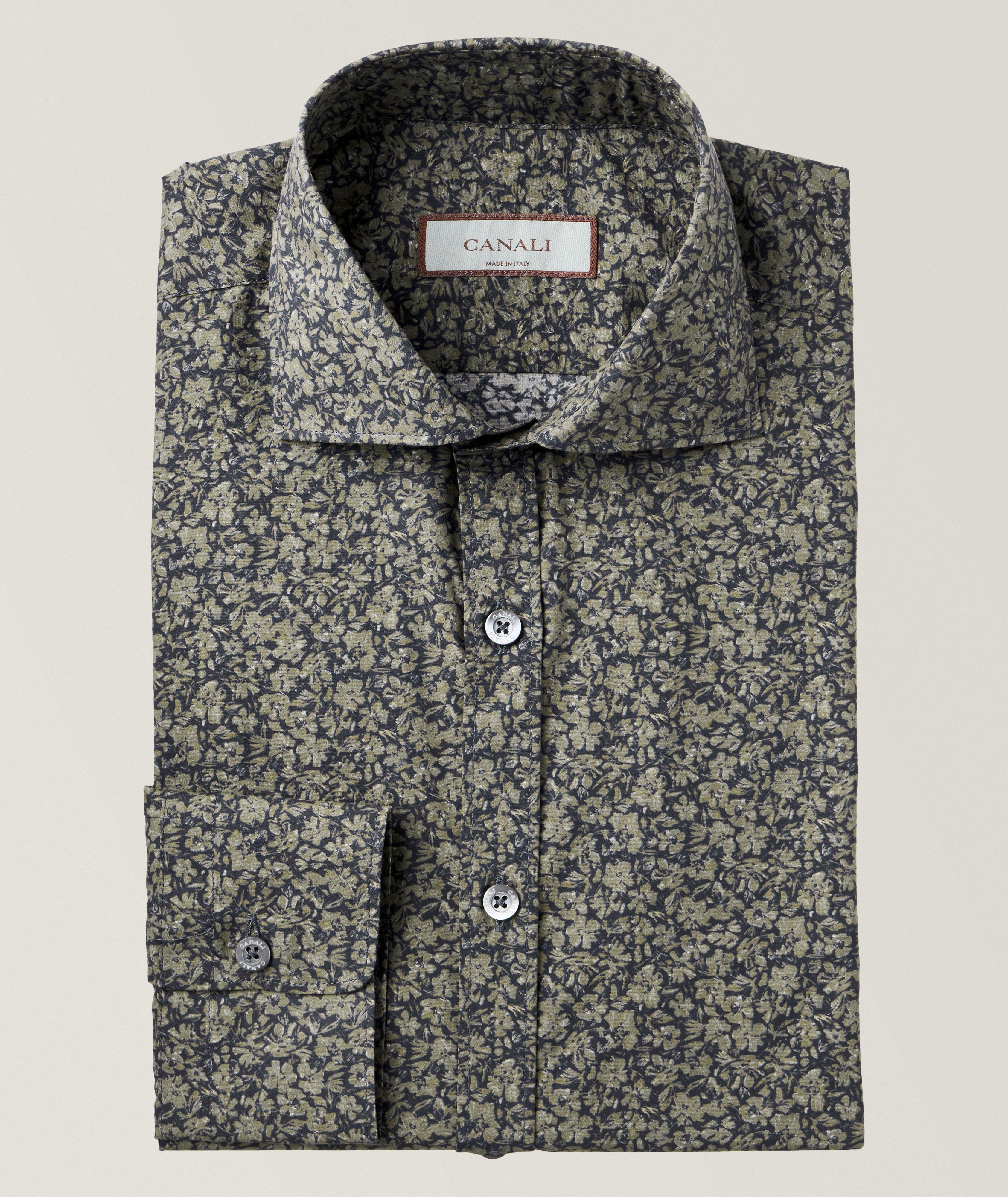 Chemise décontractée en mélange de coton à motif floral image 0