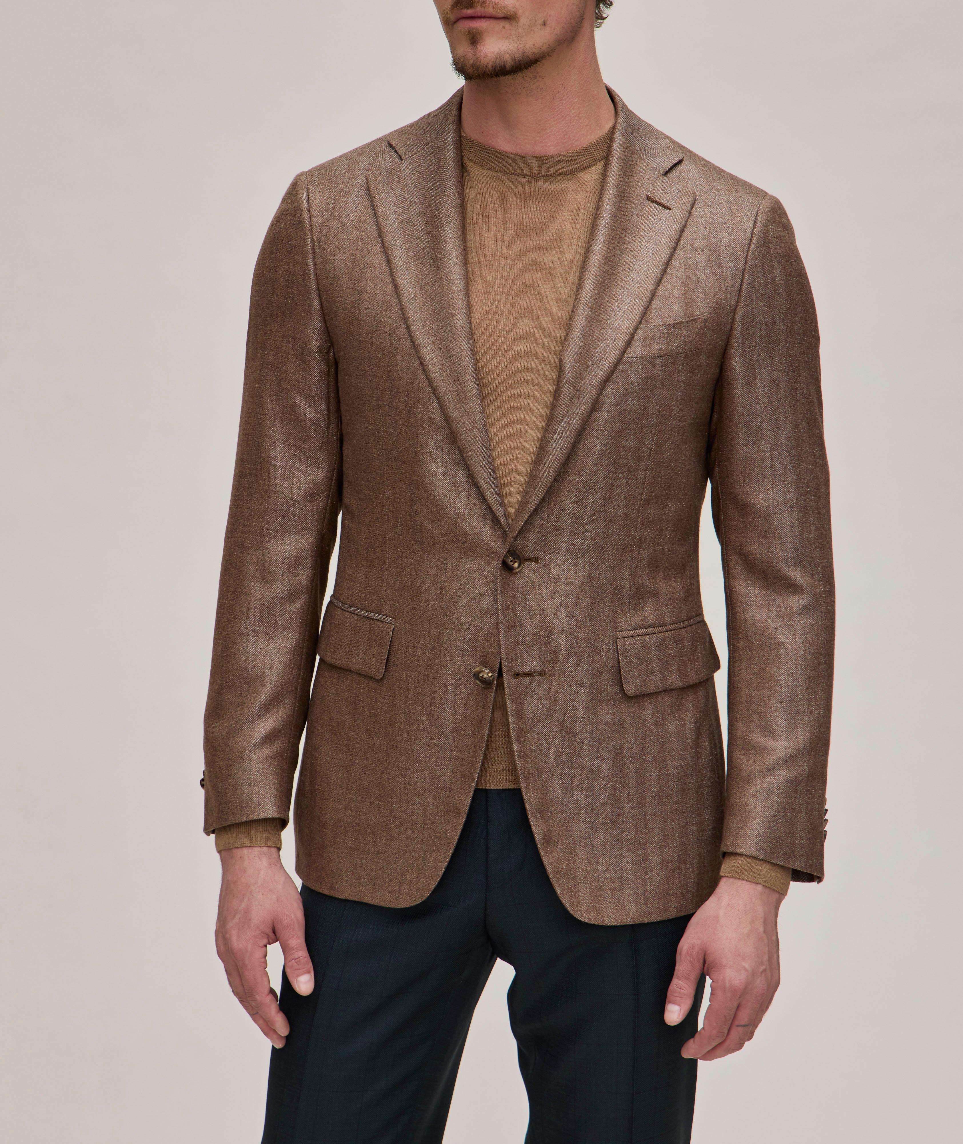 Capri Herringbone Silk-Cashmere Sport Jacket  image 1