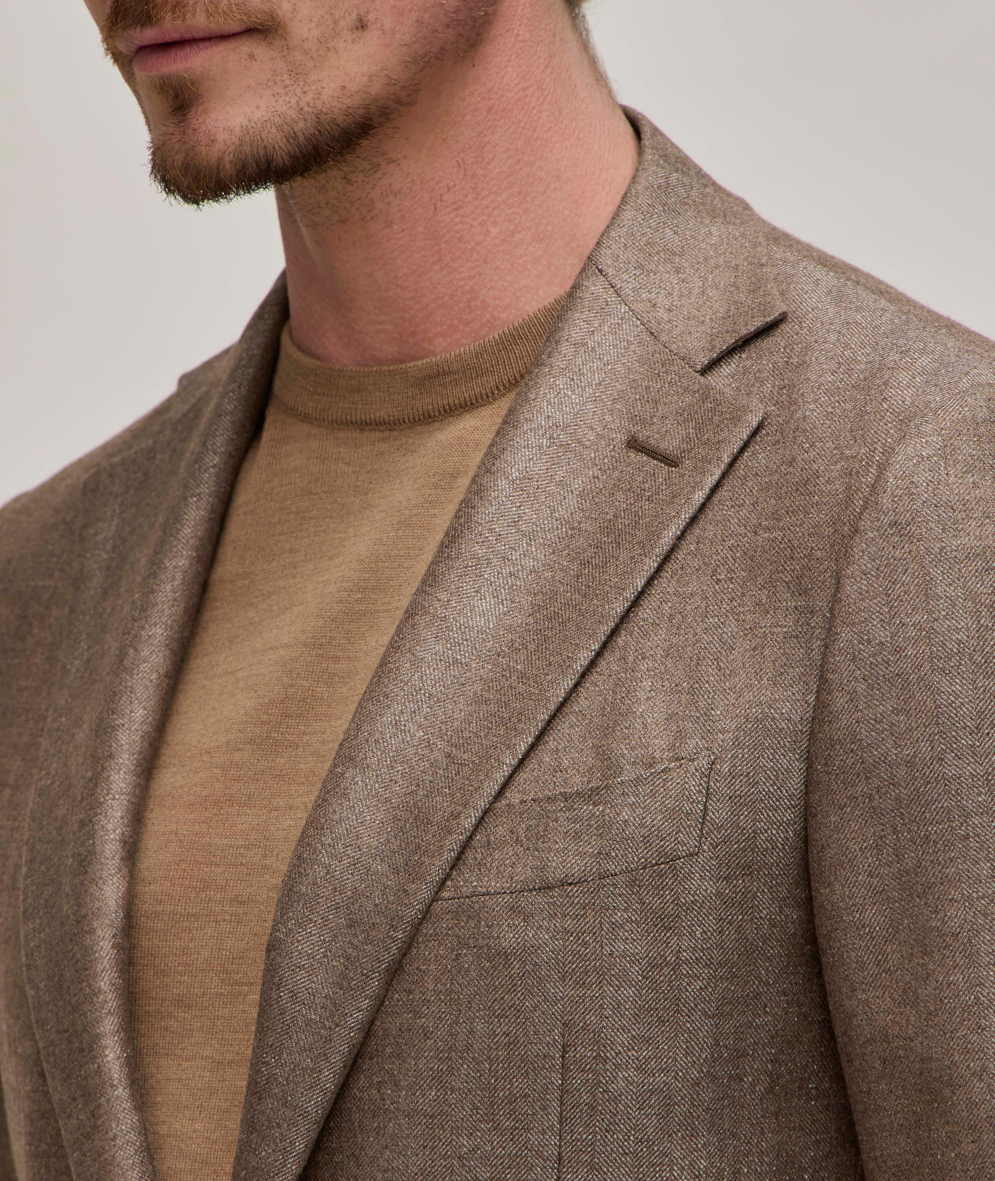 Capri Herringbone Silk-Cashmere Sport Jacket  image 3