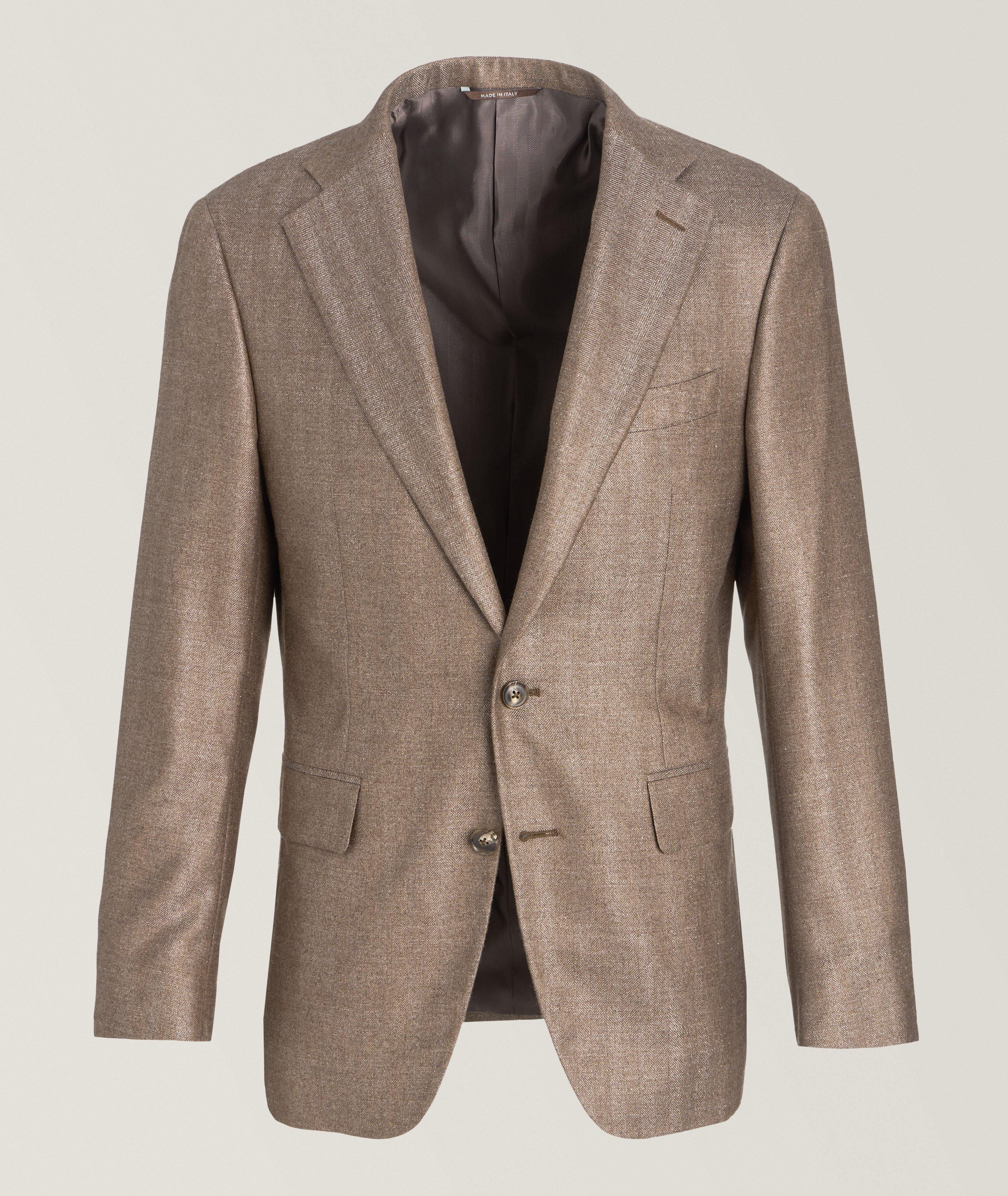 Capri Herringbone Silk-Cashmere Sport Jacket  image 0