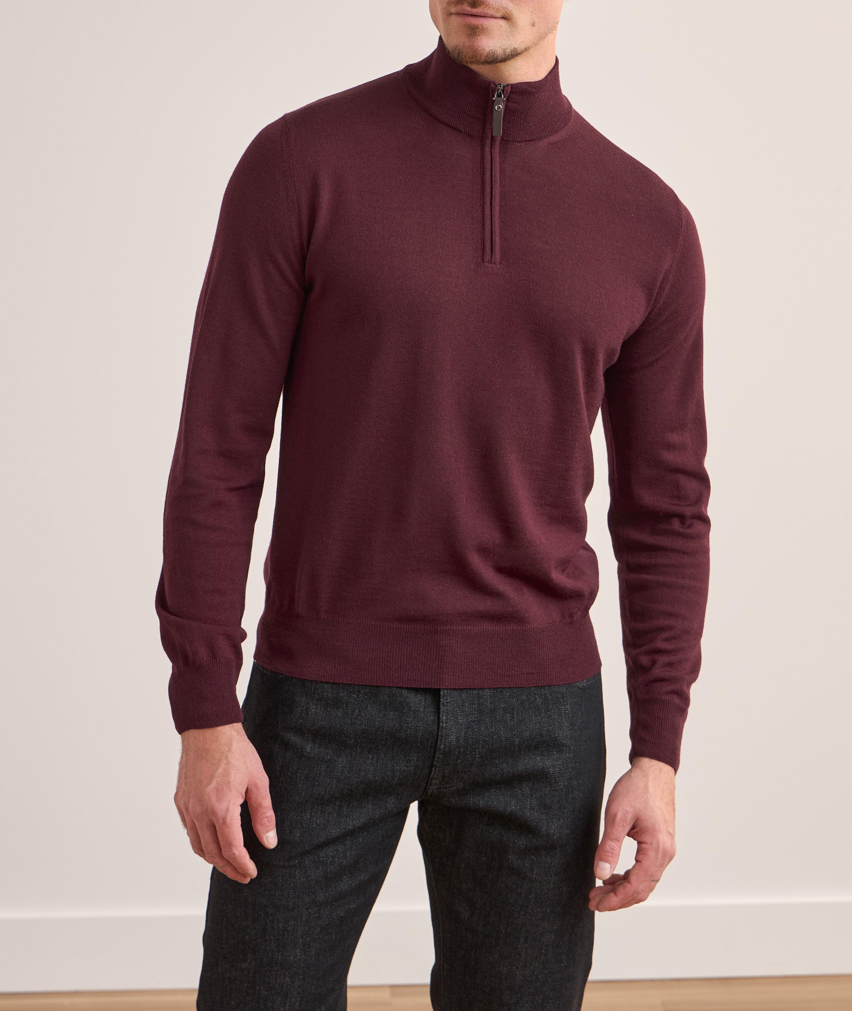 Extrafine Merino Wool Quarter-Zip Sweater image 1