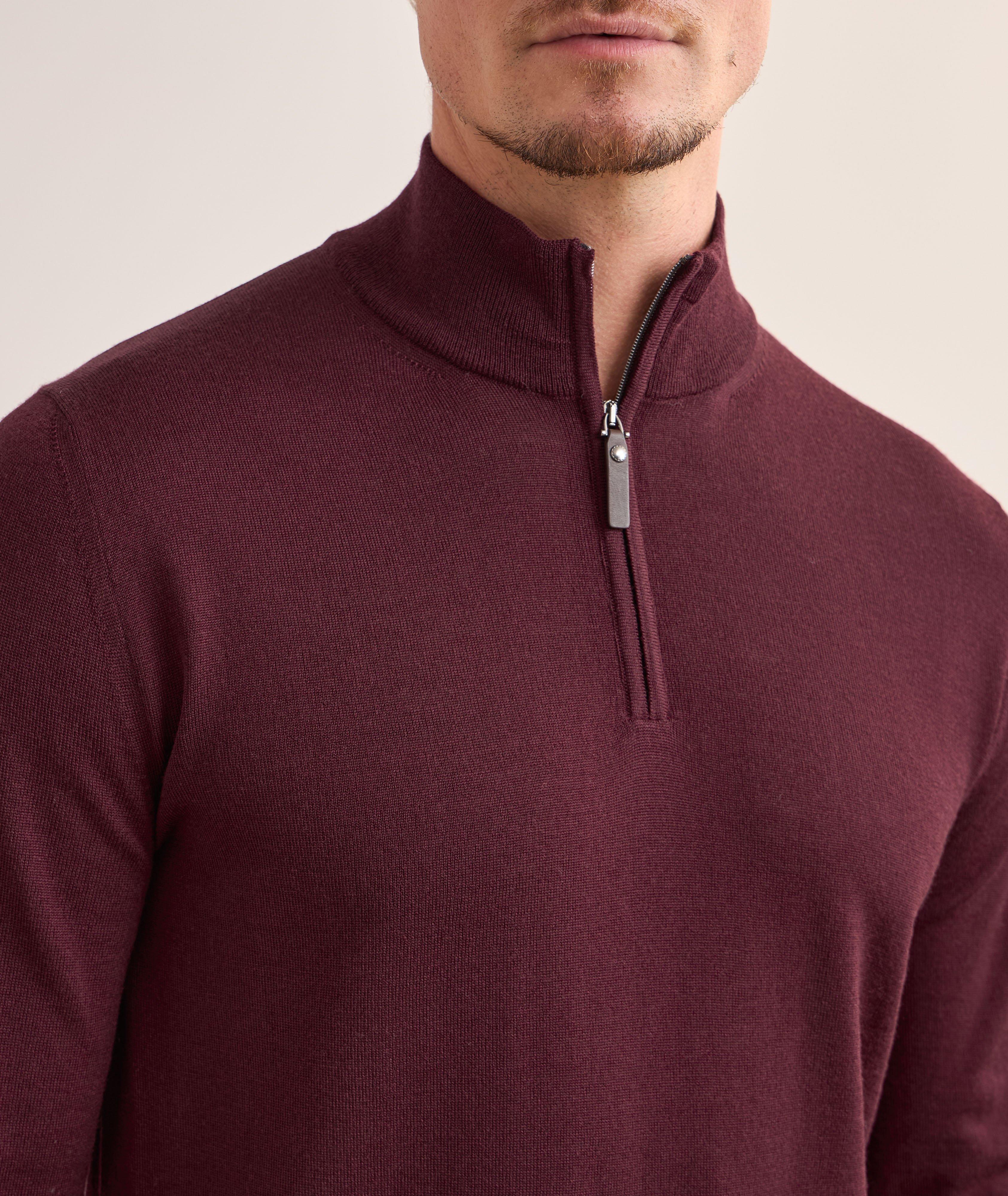 Extrafine Merino Wool Quarter-Zip Sweater image 3