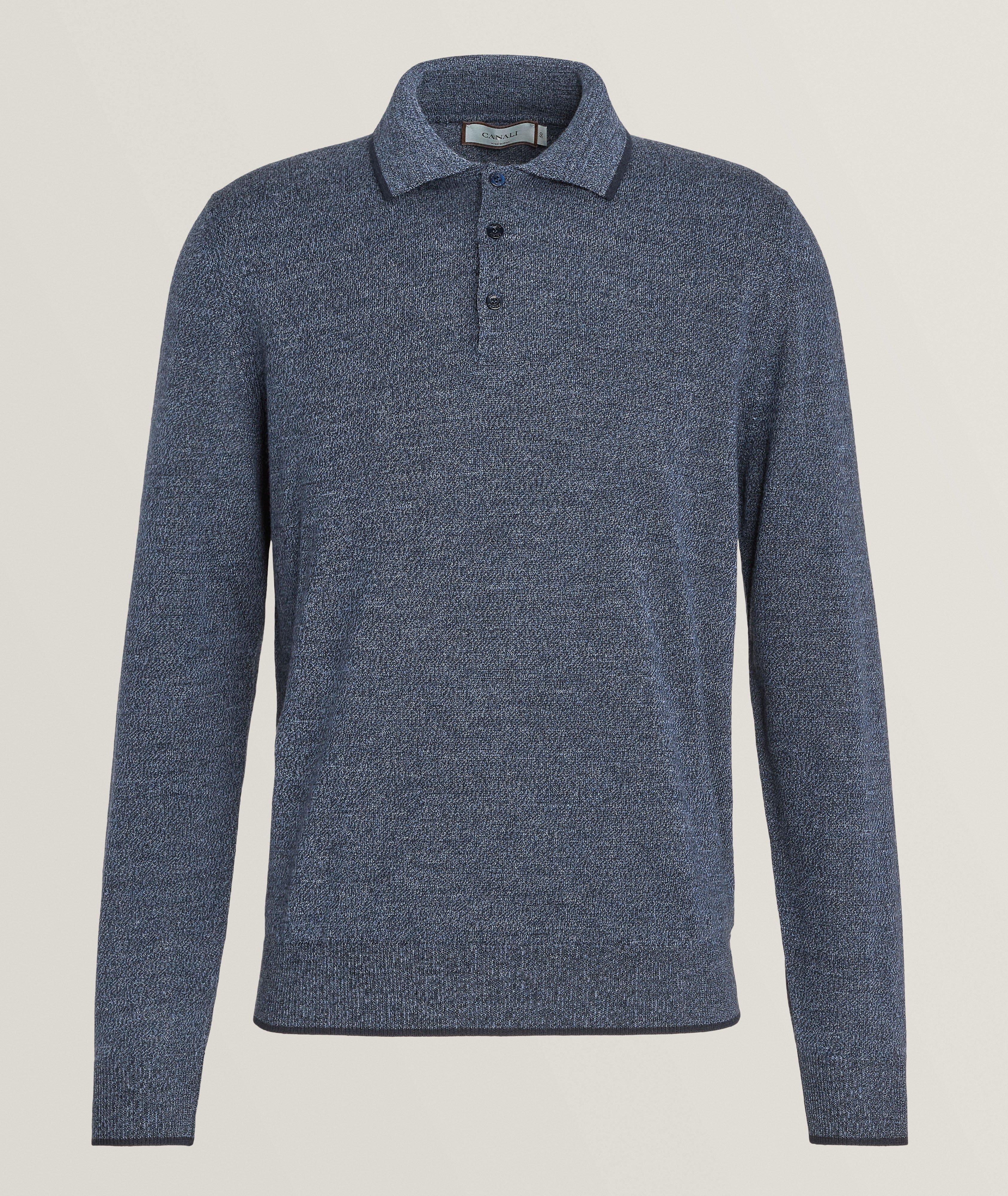 Merino Wool Long-Sleeve Polo image 0
