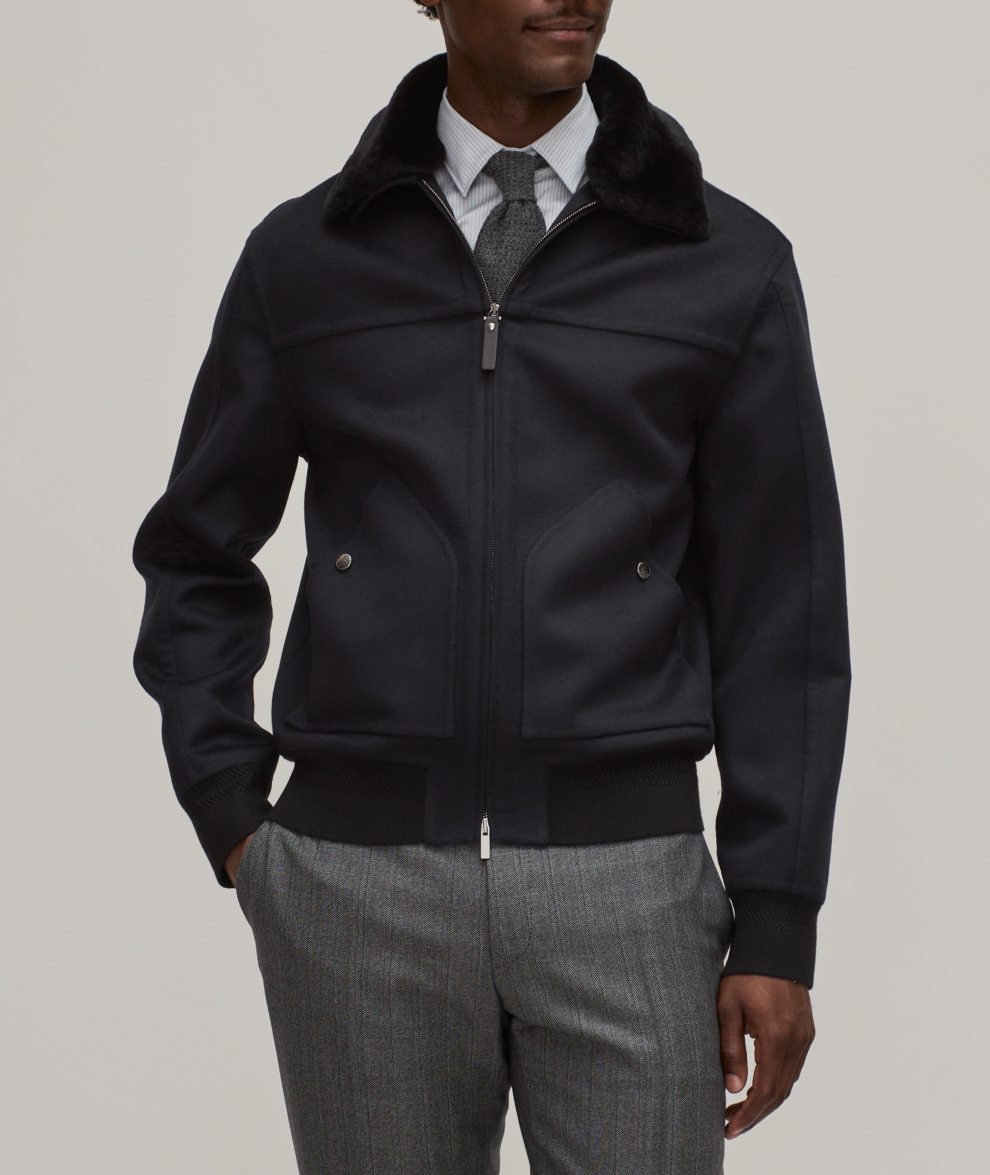 Double Wool-Cashmere Shearling Bomber image 1