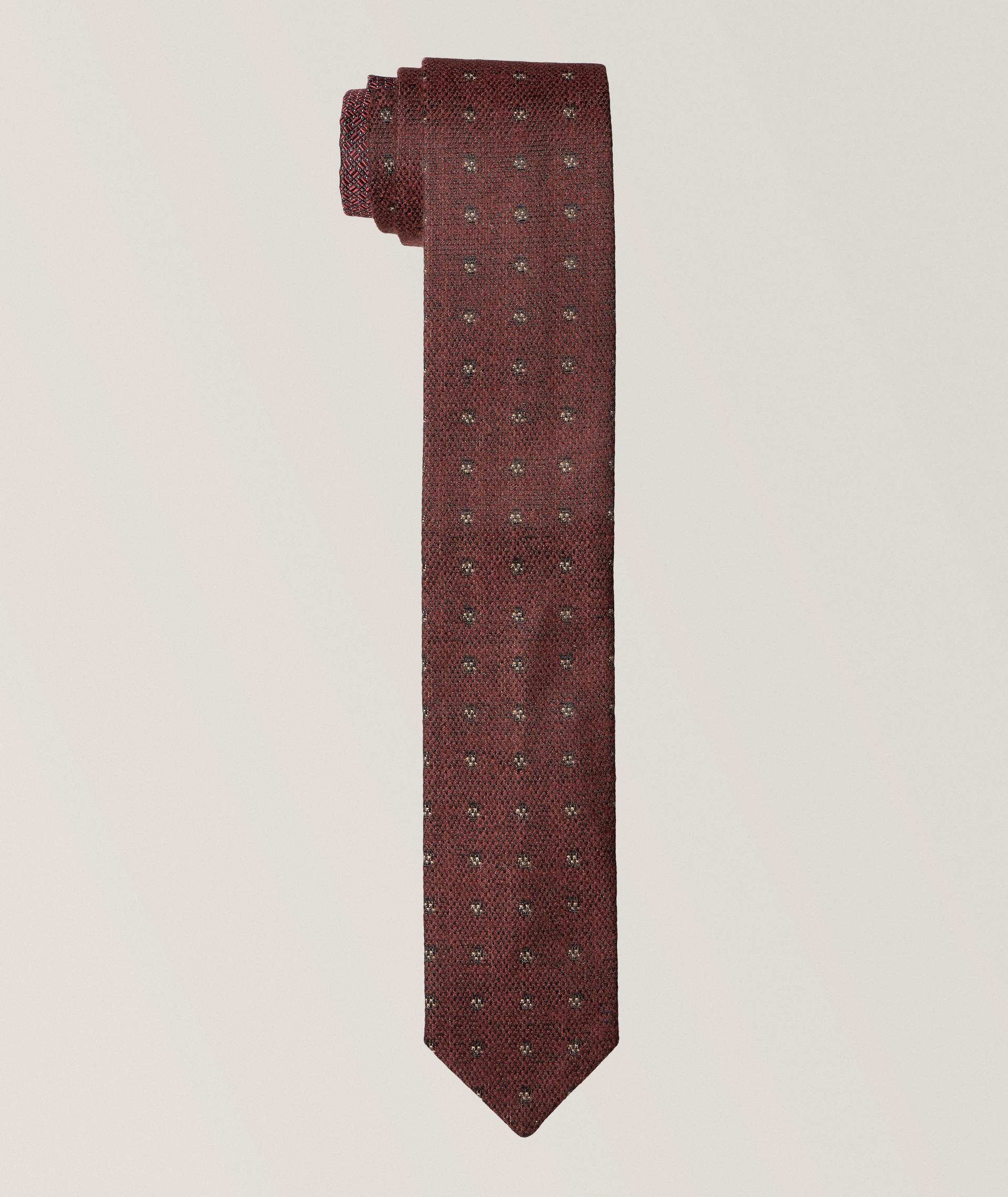 Geometric Weave Silk Tie  image 0