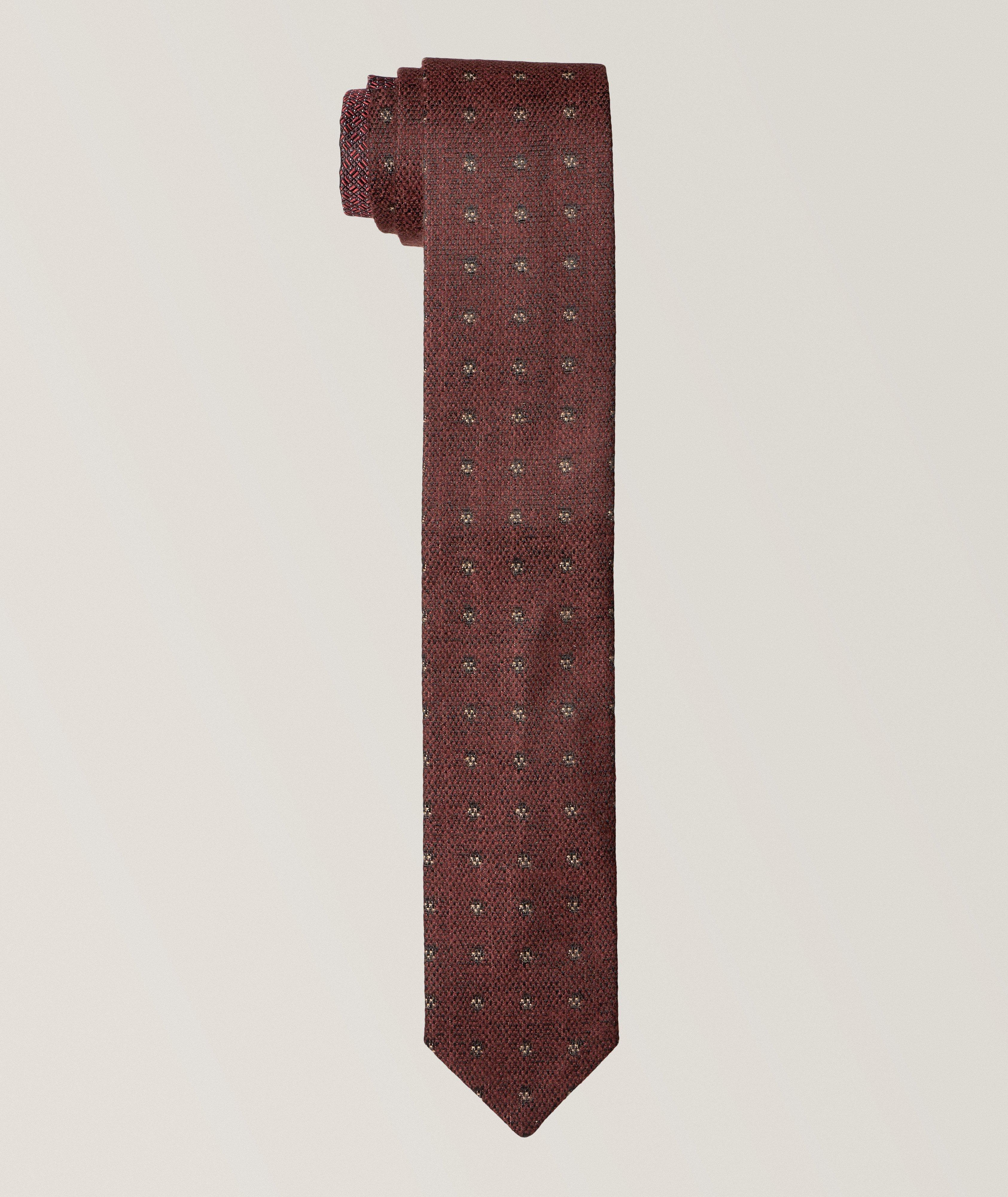 Geometric Weave Silk Tie  image 0